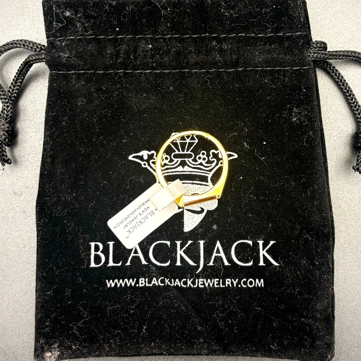 Blackjack BJZ77GTE Men’s Gold Stainless Steel Tiger Eye Bar Ring  SZ # 11 NIBWT