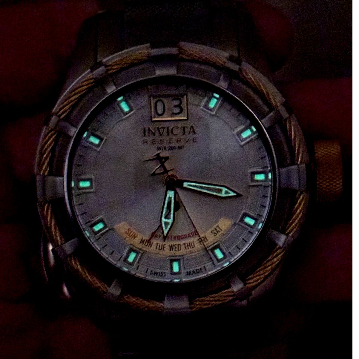 Invicta Reserve Bolt 1578 Swiss Made Retrograde Day 50mm Steel Watch Case