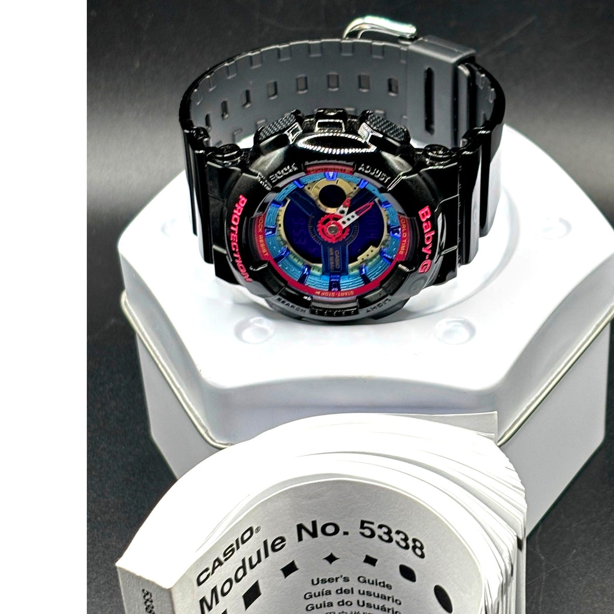 Casio Baby-G BA-112-1A Analog Digital Black Multicolor Watch 100M Discontinued