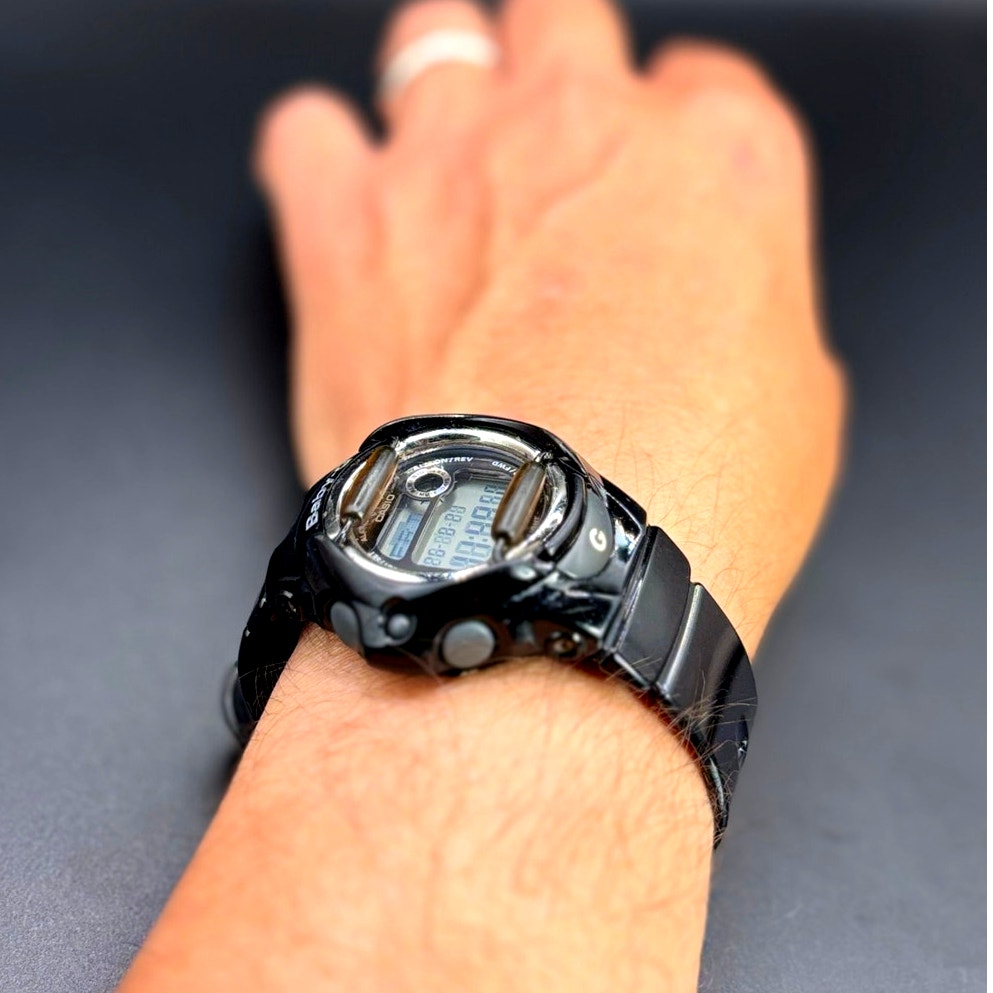 Casio Baby-G BG-169R-1 Glossy Black Digital Data Bank 200M Women’s Watch