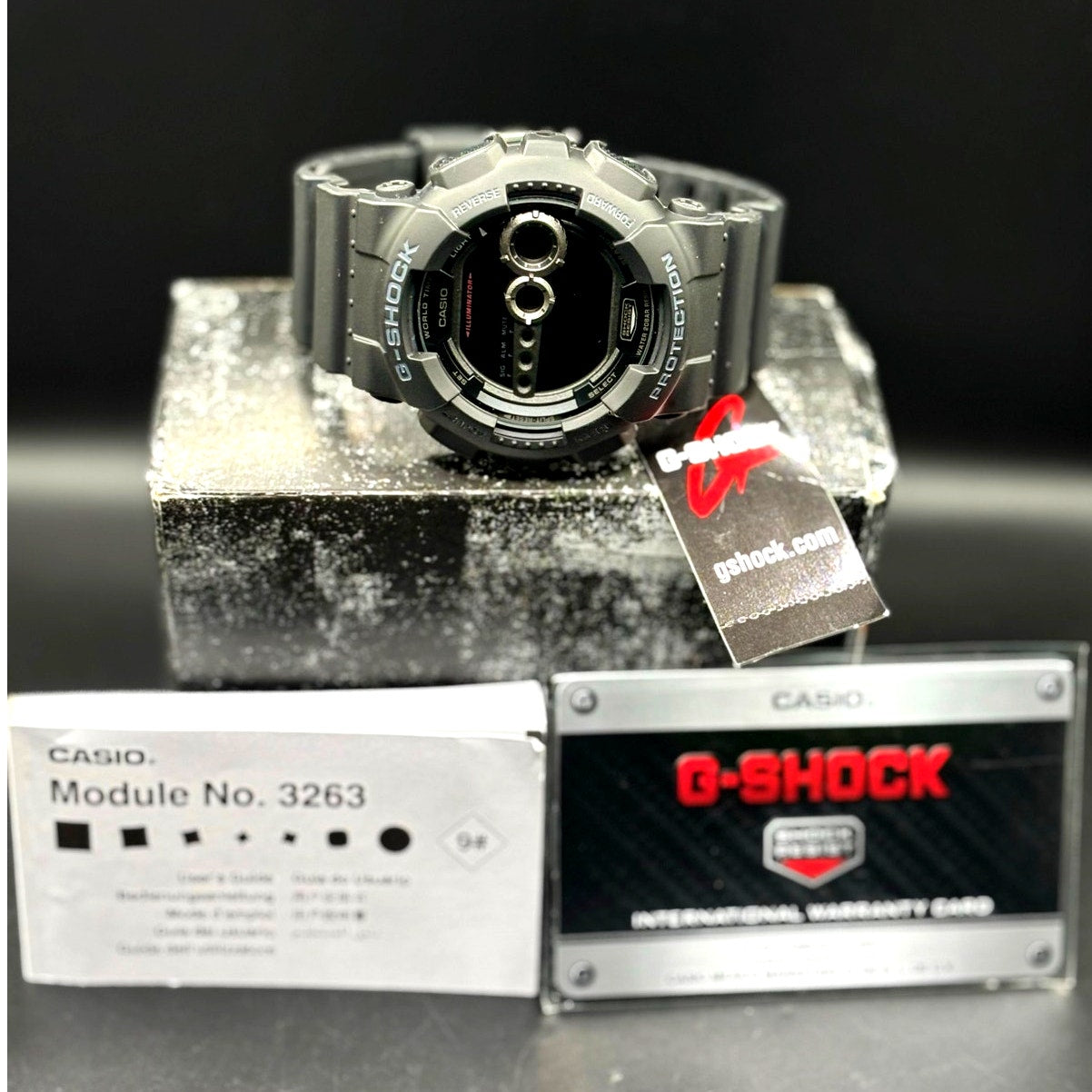 Casio G-Shock GD100-1B Black Digital High Brightness World Time 200M Watch NIB