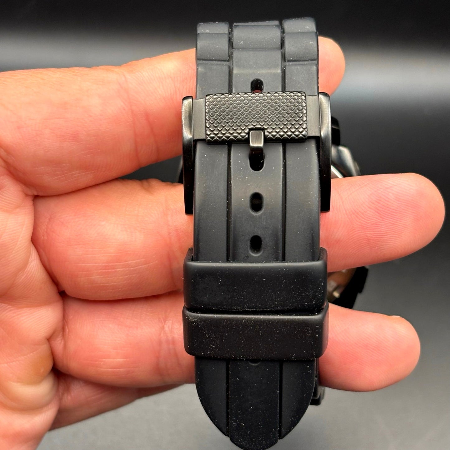 Fossil FS4487 Machine Chronograph Men’s Gunmetal Black Silicone Strap Watch
