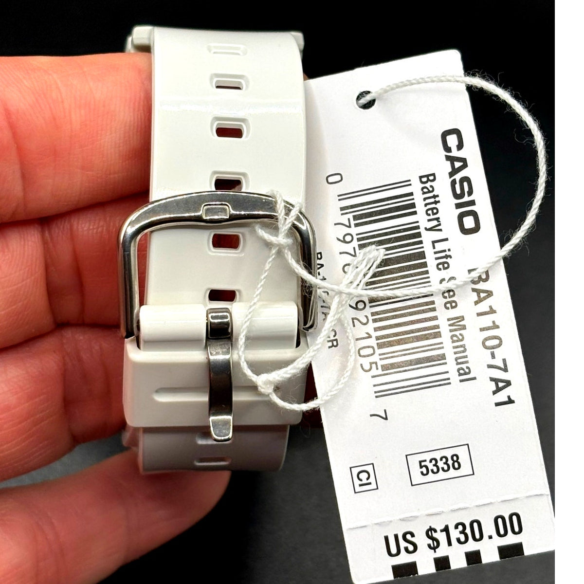Casio Baby-G BA-110-7A1 White Rose Gold Analog Digital Women's Watch 100M NIBWT