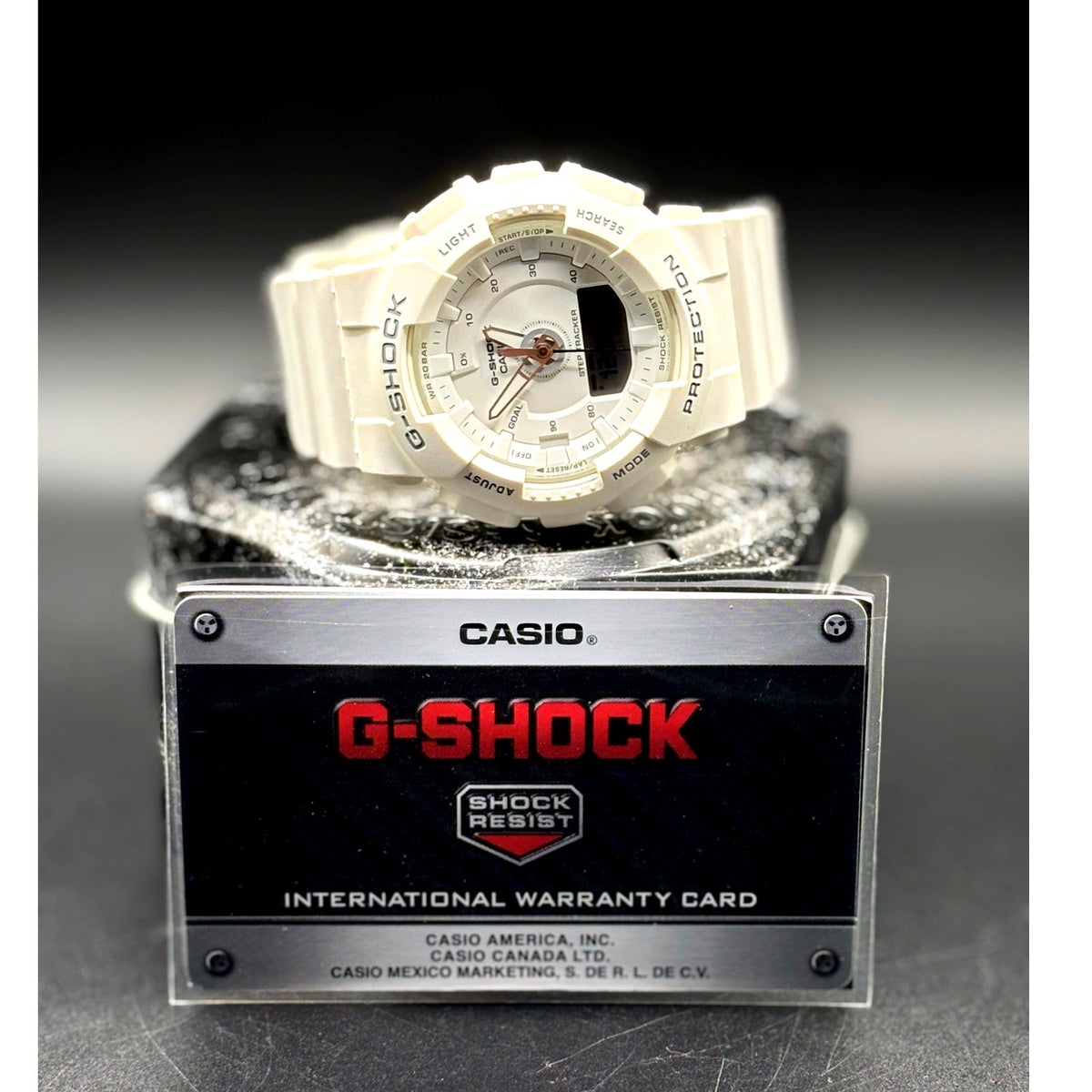 Casio G-Shock GMAS130-7A Unisex White Analog Digital Step Tracker Watch