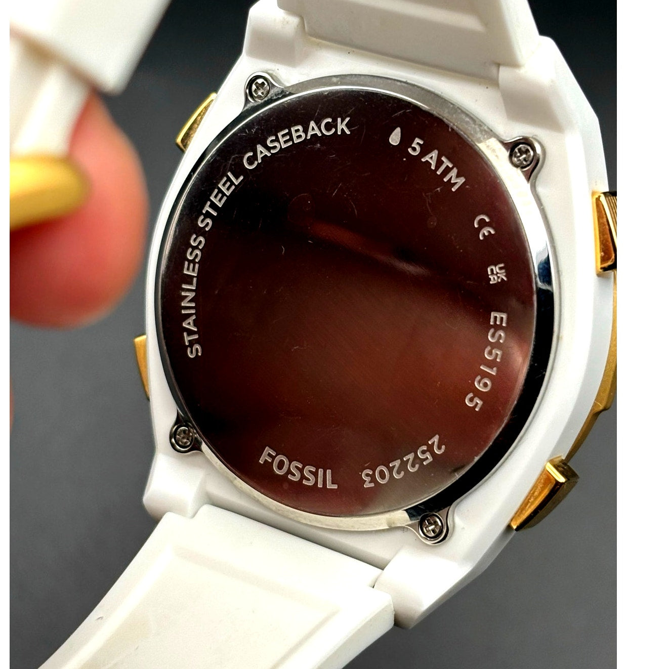 Fossil Everett ES5195 Unisex Solar Powered Digital White Silicone Watch NIBWT