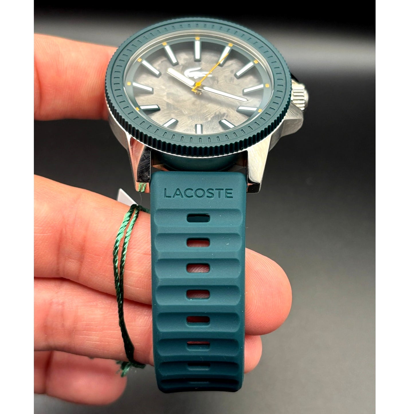 Lacoste Highkey 2011358 Men’s Green Silicone Strap Quartz Watch NIBWT