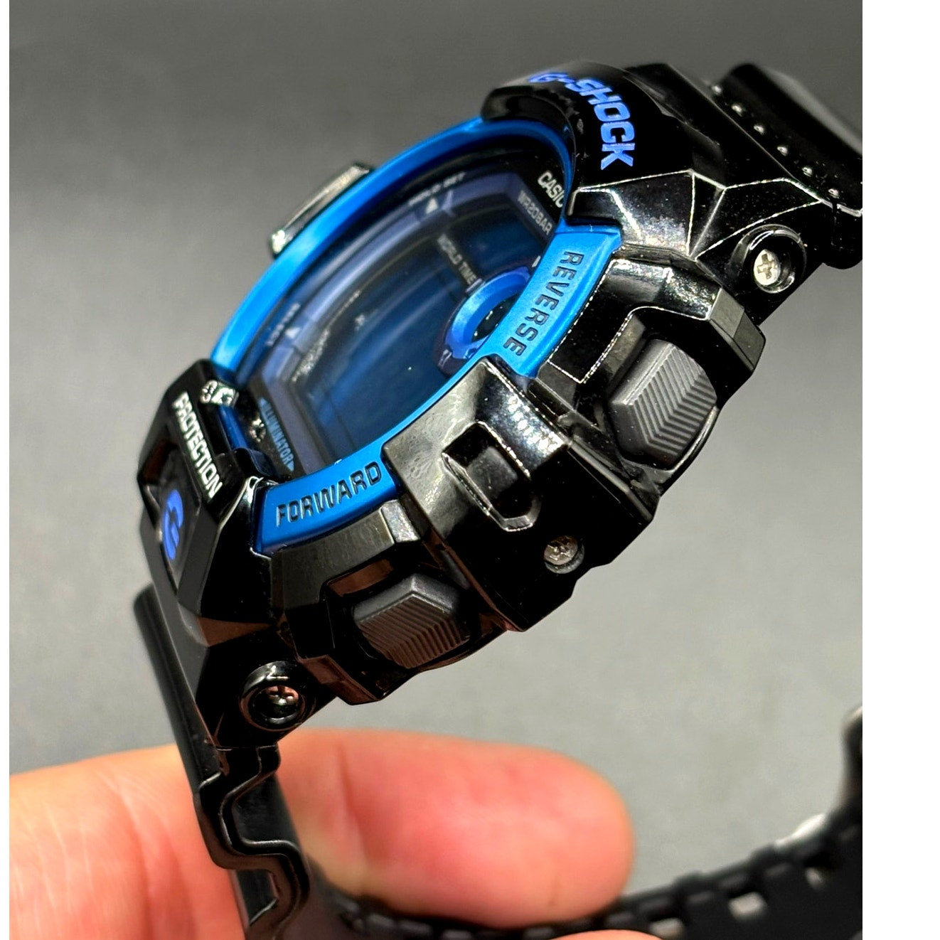 Casio G-Shock G-8900A-1 Glossy Black Blue Dial Digital Men’s Watch 200M NIBWT