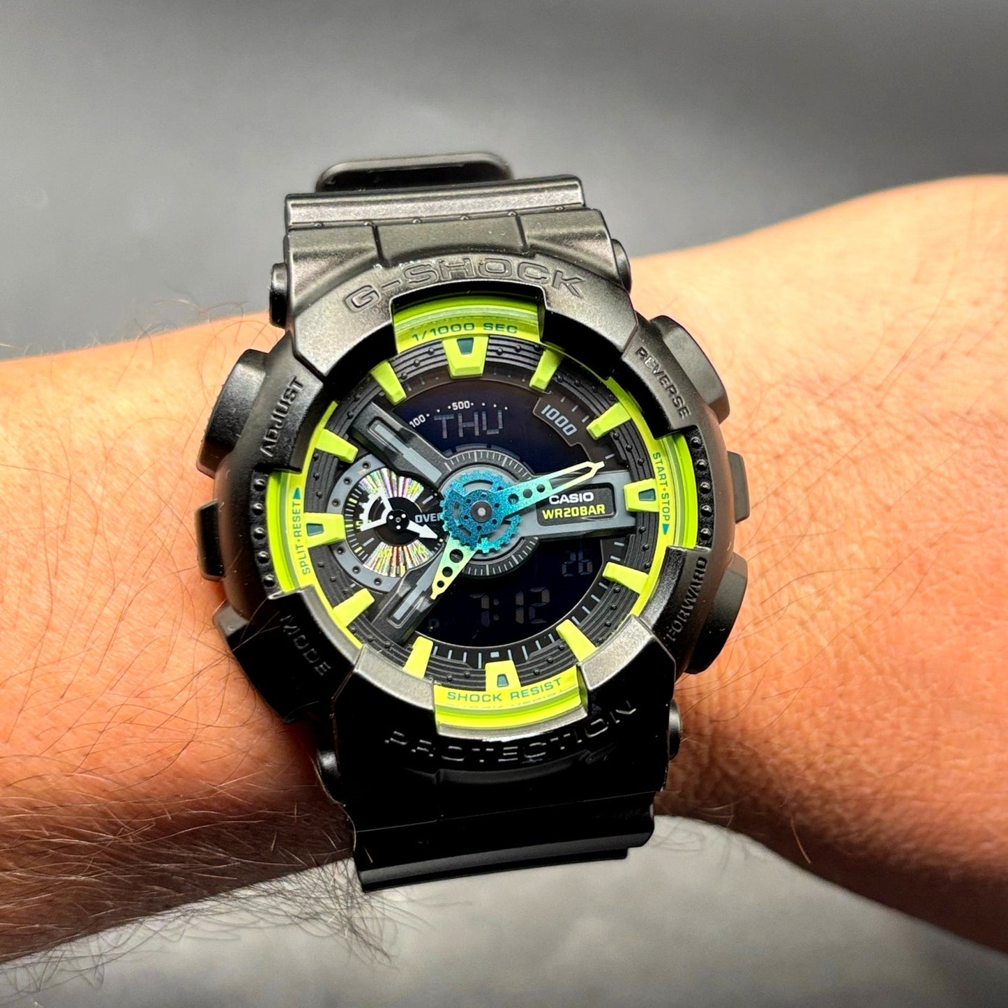 Casio G-Shock GA-110LY-1A Sporty Illumi Lime Black Analog Digital Men's Watch