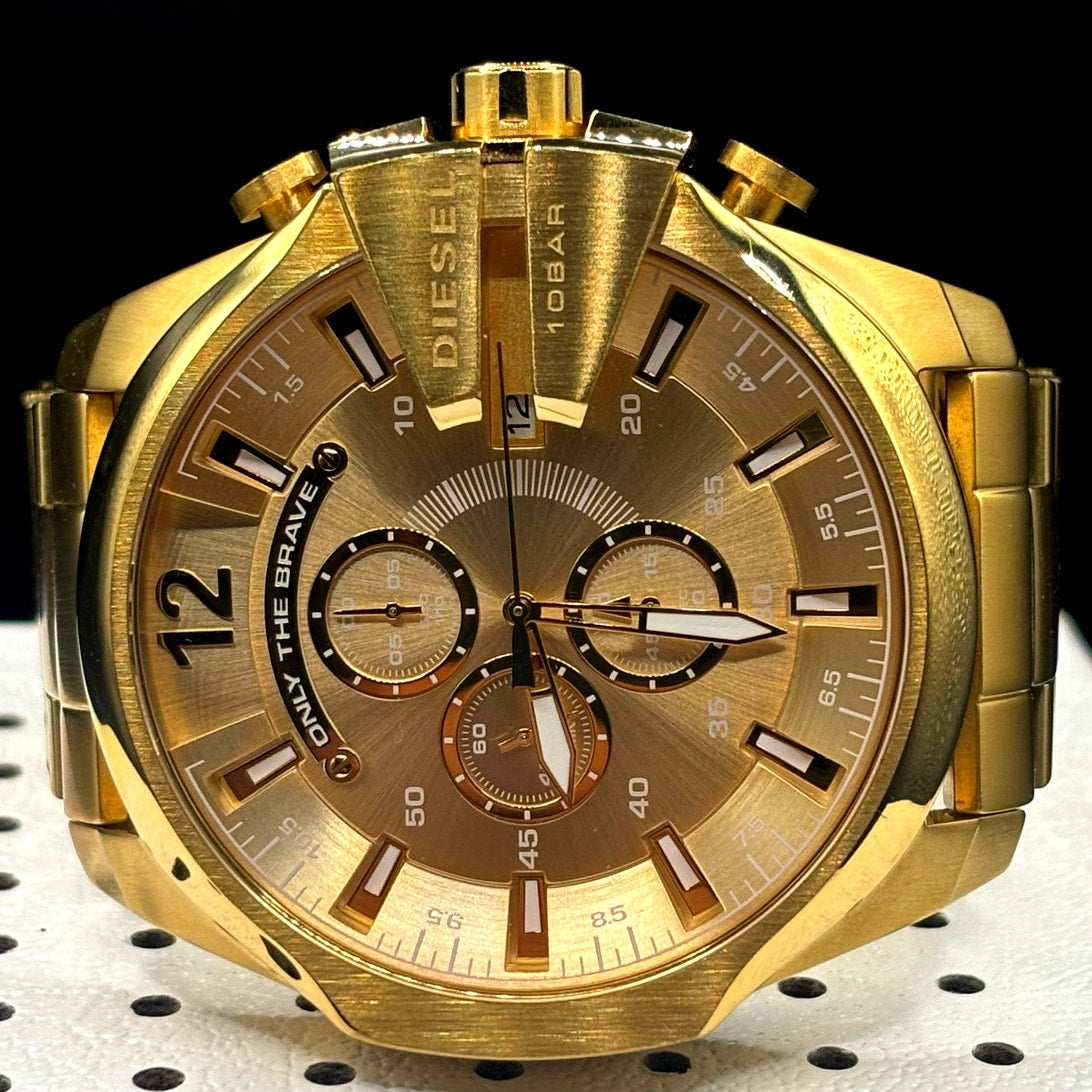 Diesel Mega Chief DZ4360 Gold Tone 51mm Chronograph Men’s Watch