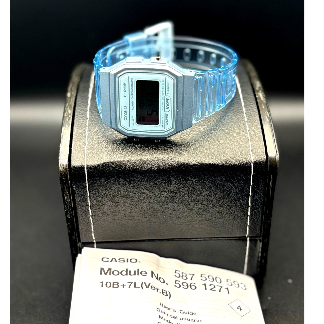 LWS Arctic Prism F91W Blue Clear Strap Retro Digital Mod Watch