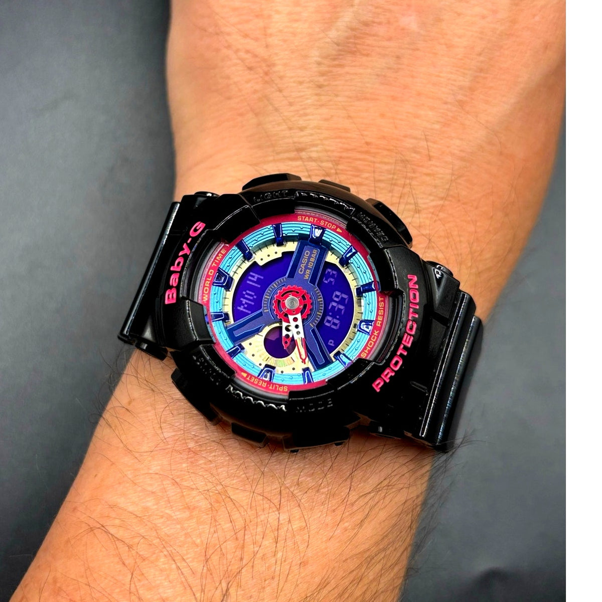 Casio Baby-G BA-112-1A Analog Digital Black Multicolor Watch 100M Discontinued