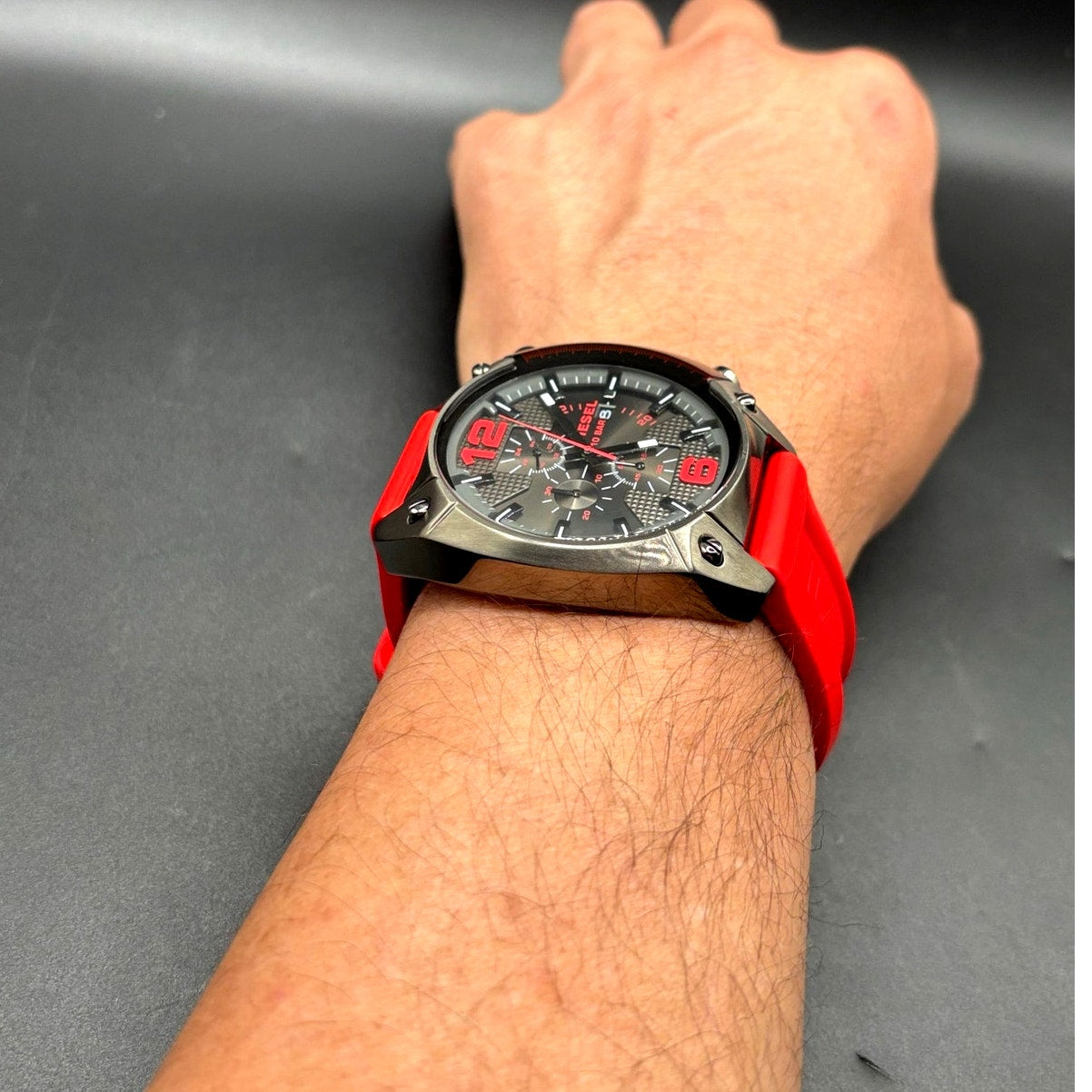 Diesel Overflow DZ4481 Chronograph Red Silicone 55mm Men’s Watch