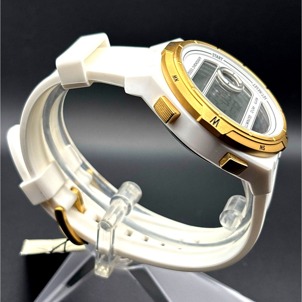 Fossil Everett ES5195 Unisex Solar Powered Digital White Silicone Watch NIBWT