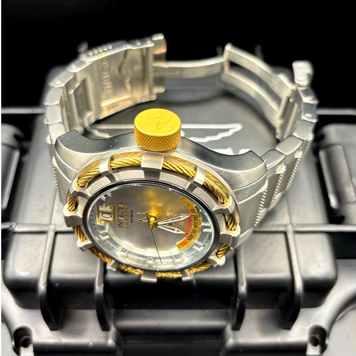 Invicta Reserve Bolt 1578 Swiss Made Retrograde Day 50mm Steel Watch Case