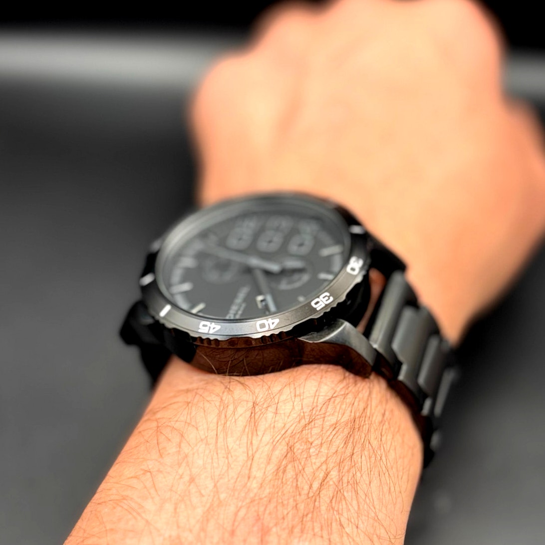 Diesel DZ4326 Men’s Double Down Chronograph Black Stainless Steel Watch NWOT