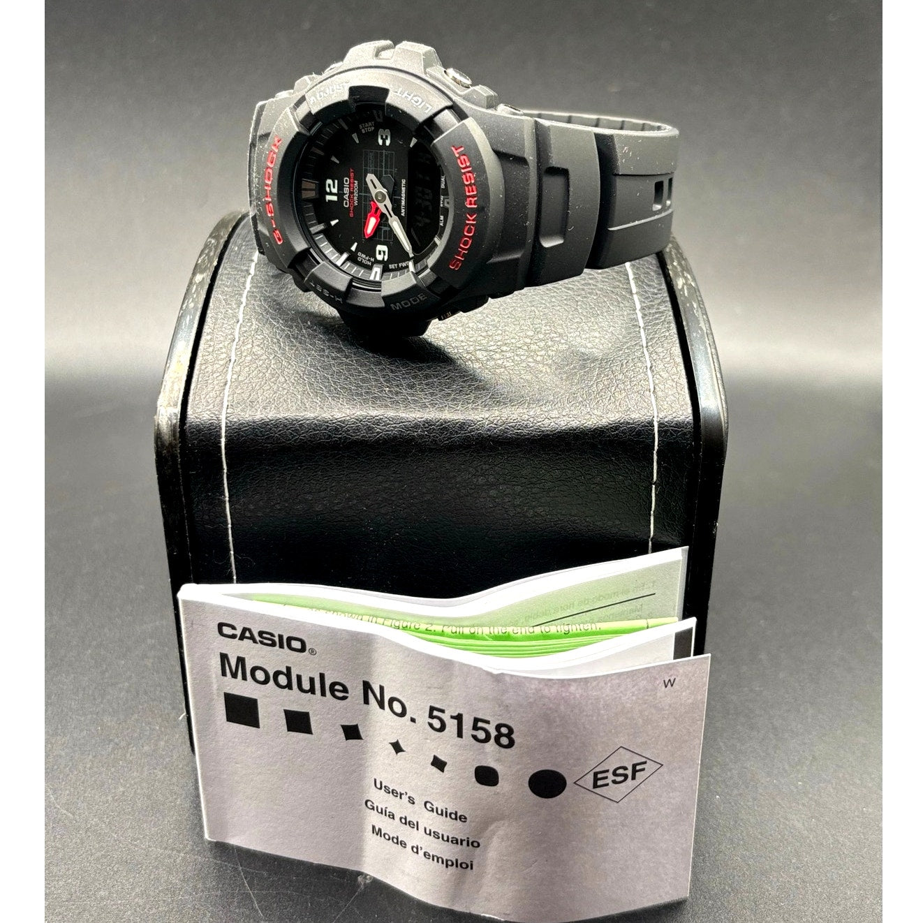 Casio G-Shock G100-1BV Analog Digital Black Red 200M Men's Watch New