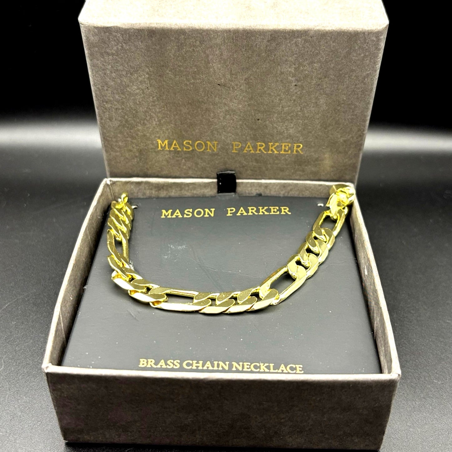 Mason Parker Men’s Gold Plated Brass Curb Link Chain Necklace NIB