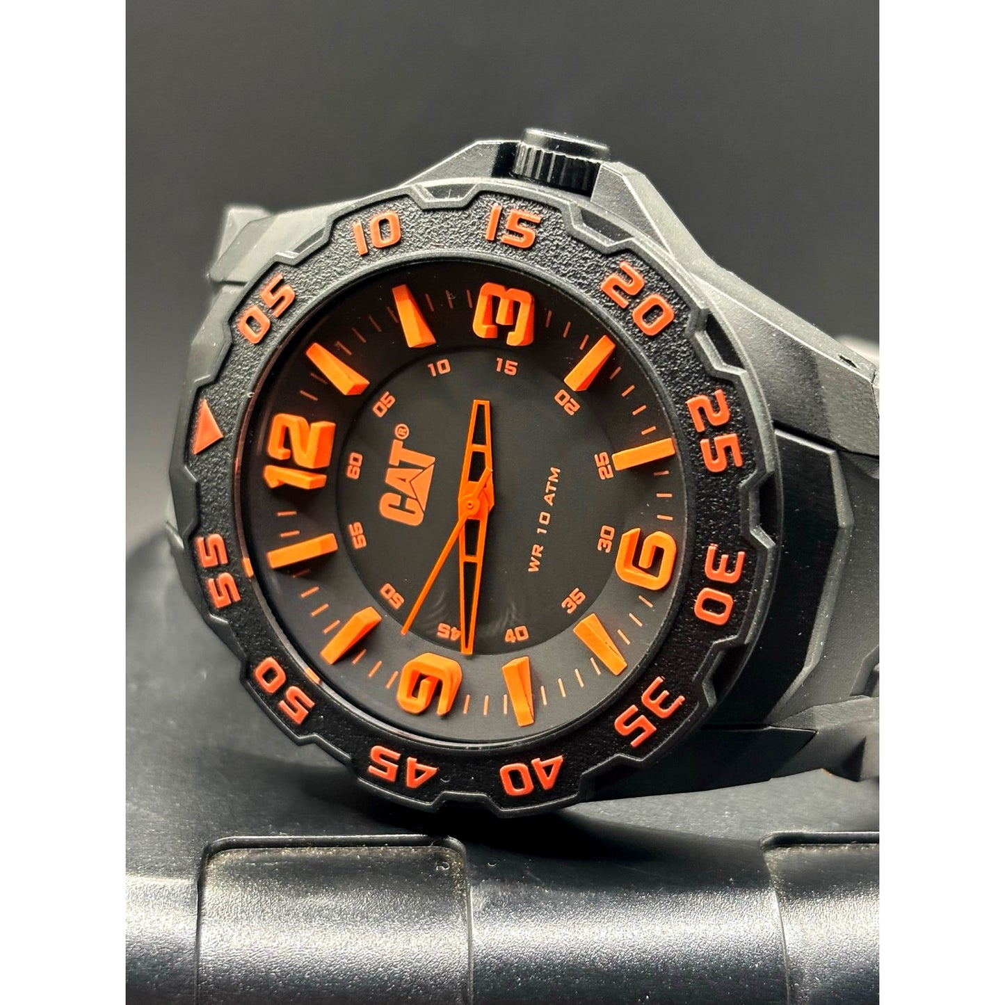 CAT Caterpillar Motion LB.111.21.134 Black Orange 45mm Men's Watch NIBWT