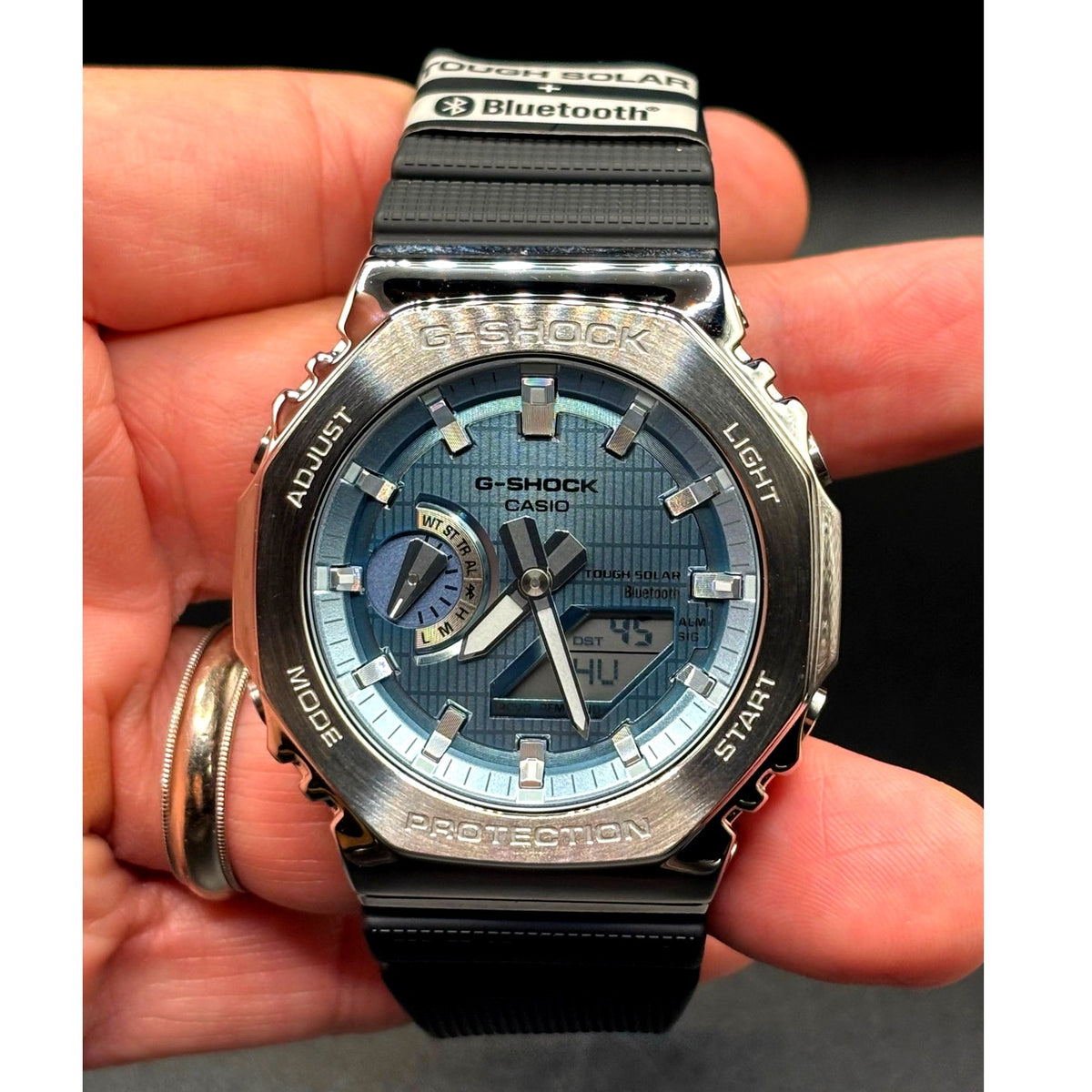 Casio G-Shock G-Steel GBM2100A-1A2 Tough Solar Bluetooth Blue Dial Watch NIB