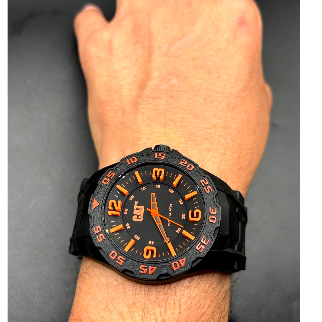 CAT Caterpillar Motion LB.111.21.134 Black Orange 45mm Men's Watch NIBWT