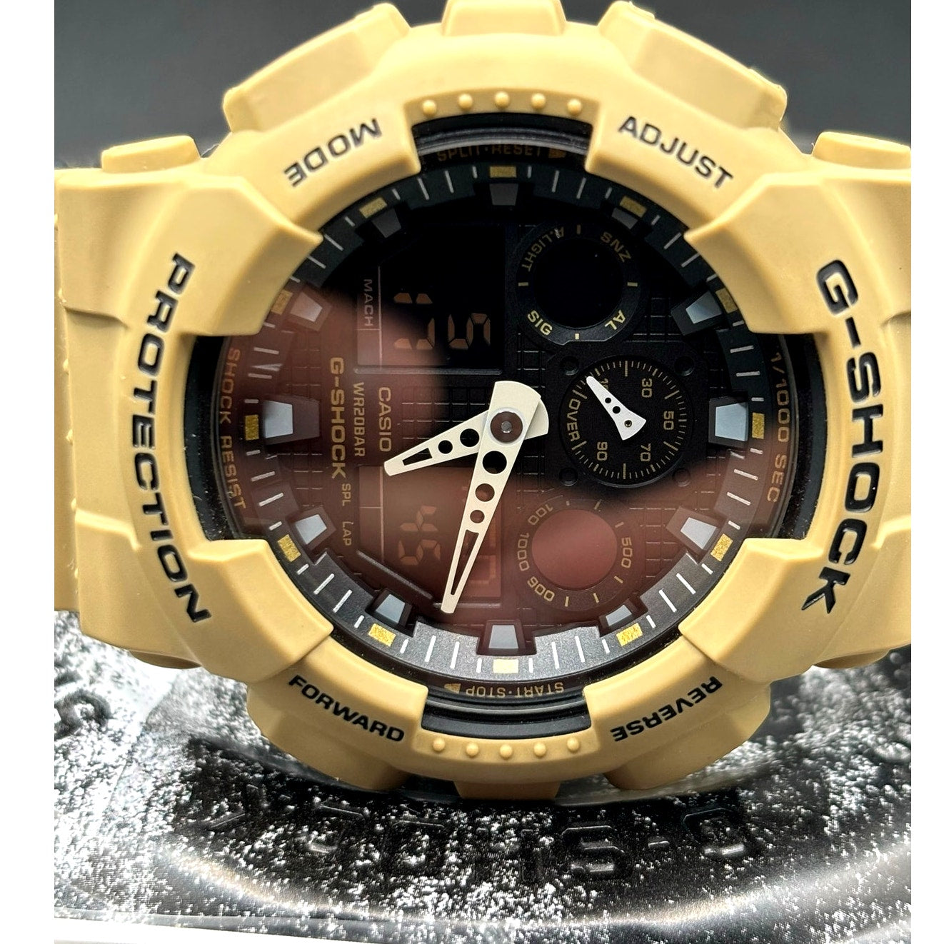 Casio G-Shock GA-100L-8A Beige Analog Digital Military Men's Watch NIB