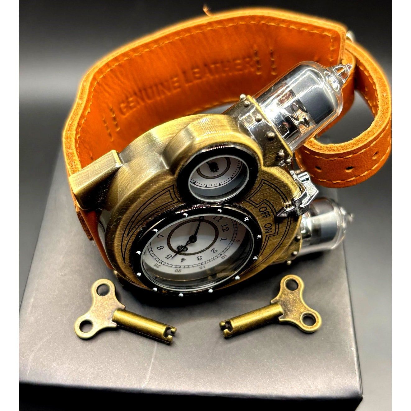 ThinkGeek Tesla Steampunk Analog Watch LED Vacuum Tube Design NEW