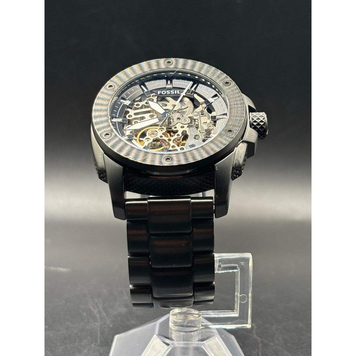 Fossil ME3080 Modern Machine Automatic Skeleton Black Steel Men’s Watch 50mm
