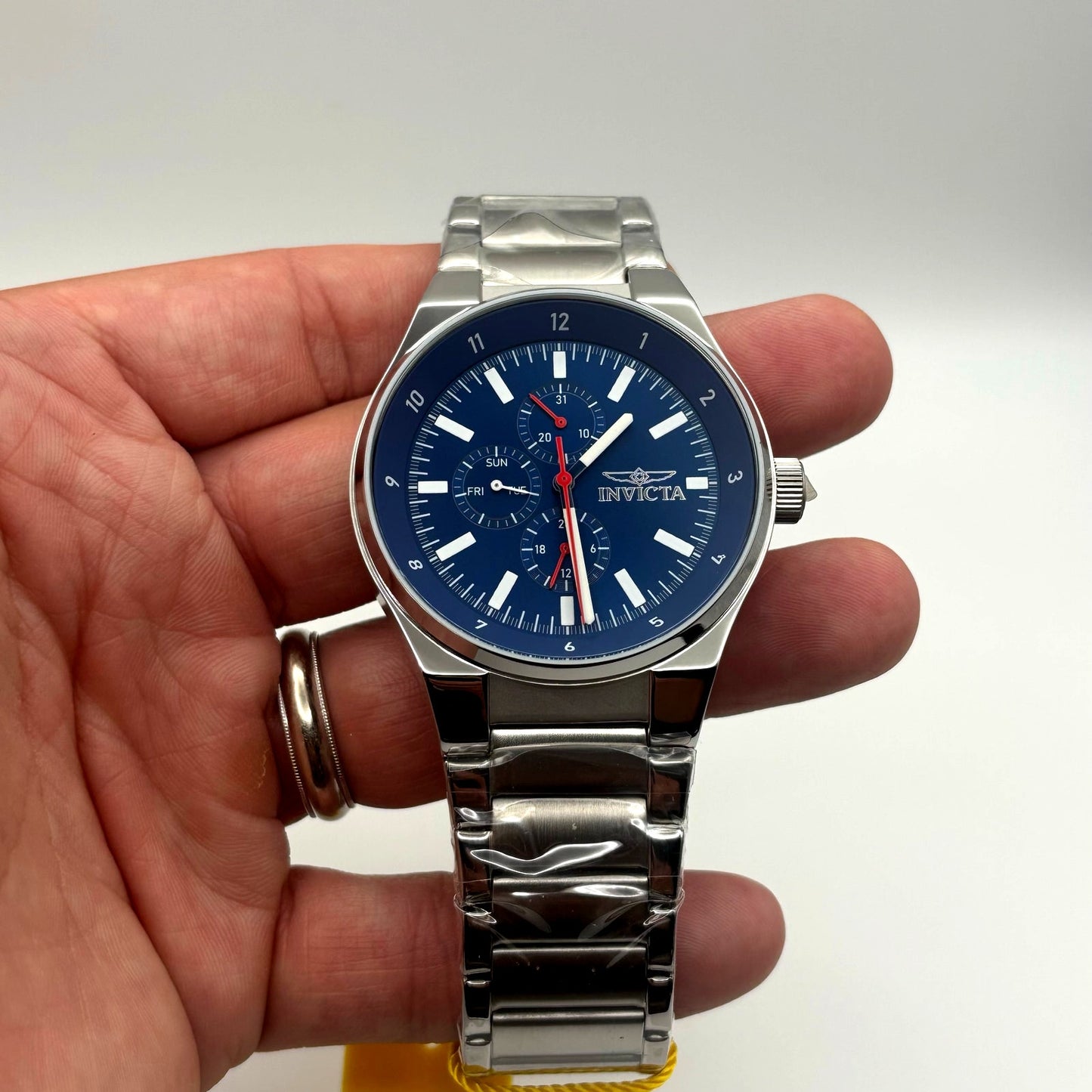 Invicta Racing 47548 Mens 44mm Stainless Steel Blue Dial Quartz 50m NIBWT