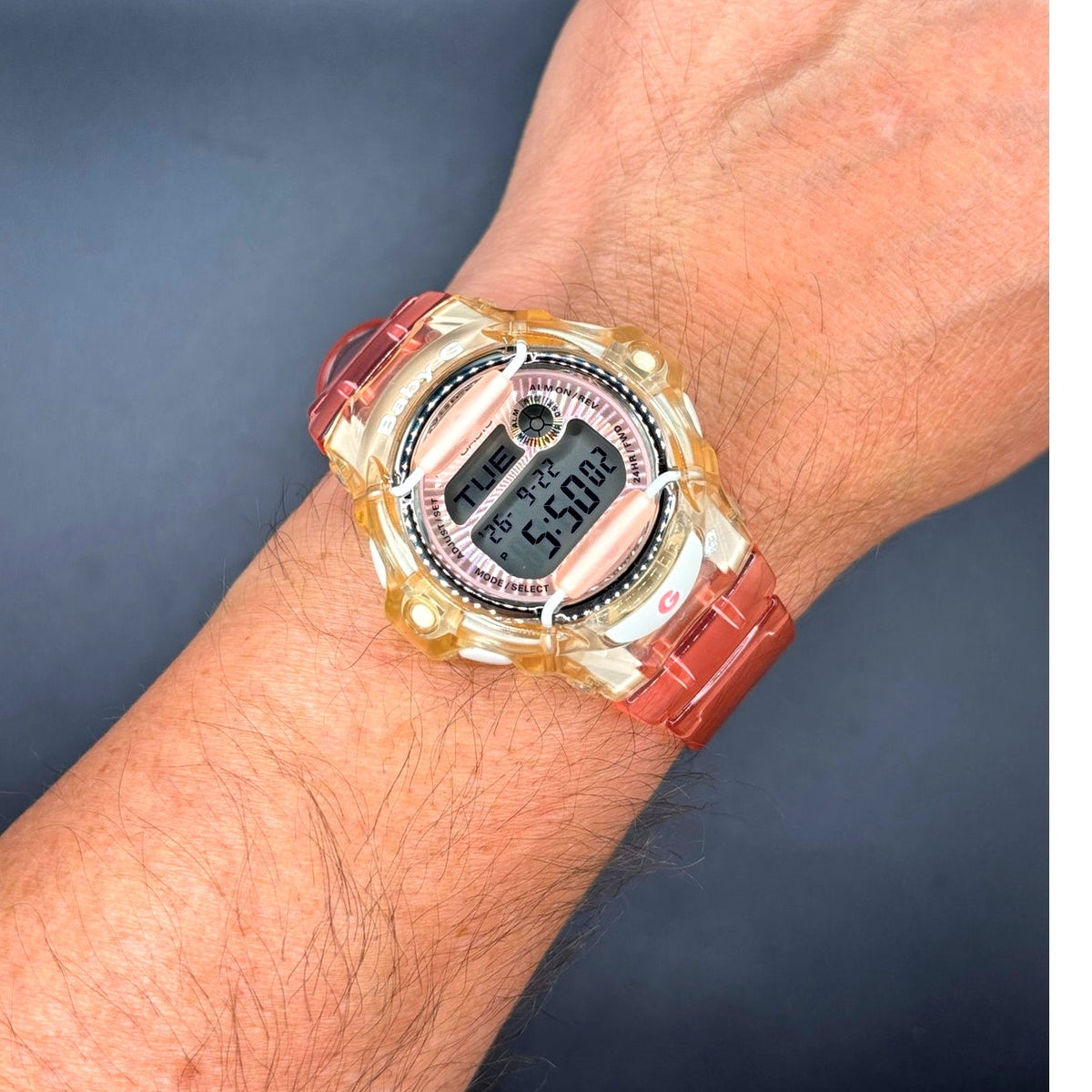 Casio Baby-G BG169R-4 Pink Clear Digital Shock Resistant 200M Women’s Watch