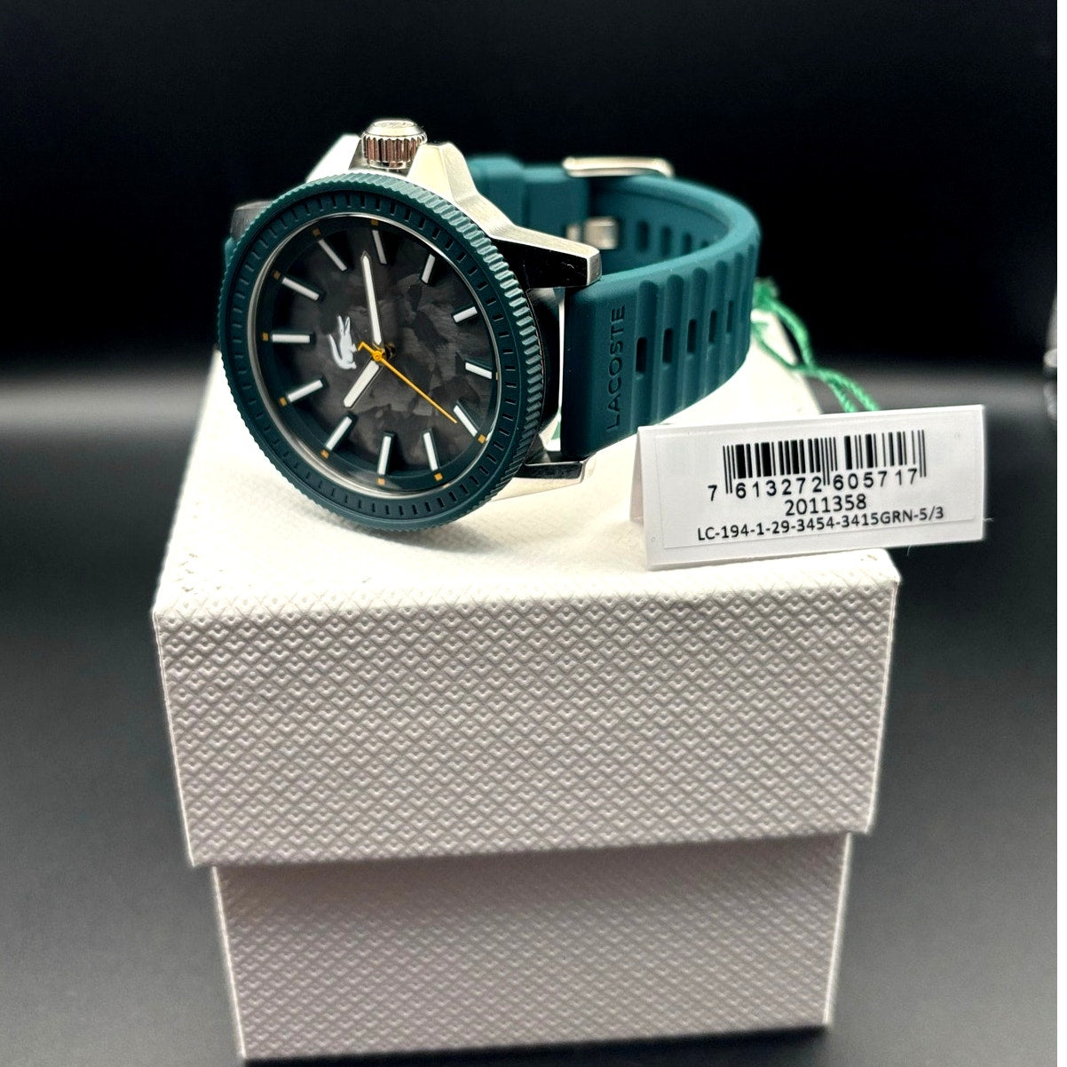 Lacoste Highkey 2011358 Men’s Green Silicone Strap Quartz Watch NIBWT