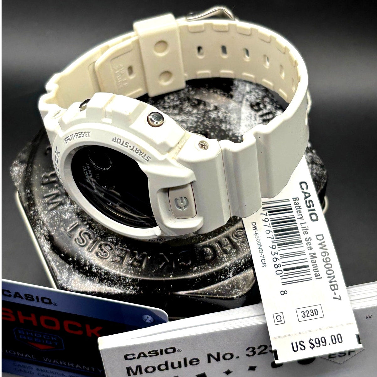 Casio G-Shock DW6900-7 Metallic Mirror White Glossy Digital Men's Watch NIBWT