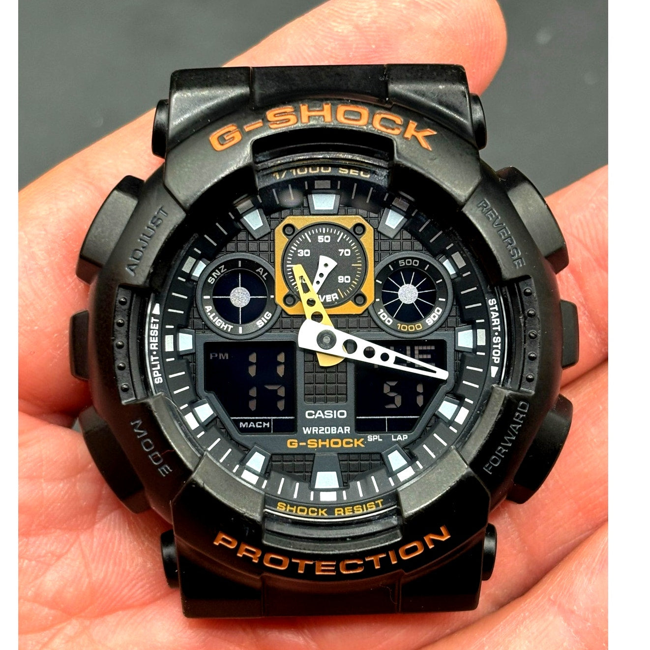 Casio G-Shock GA100MC-1A4 Military Color Black Gold  Nylon Cloth Men's Watch