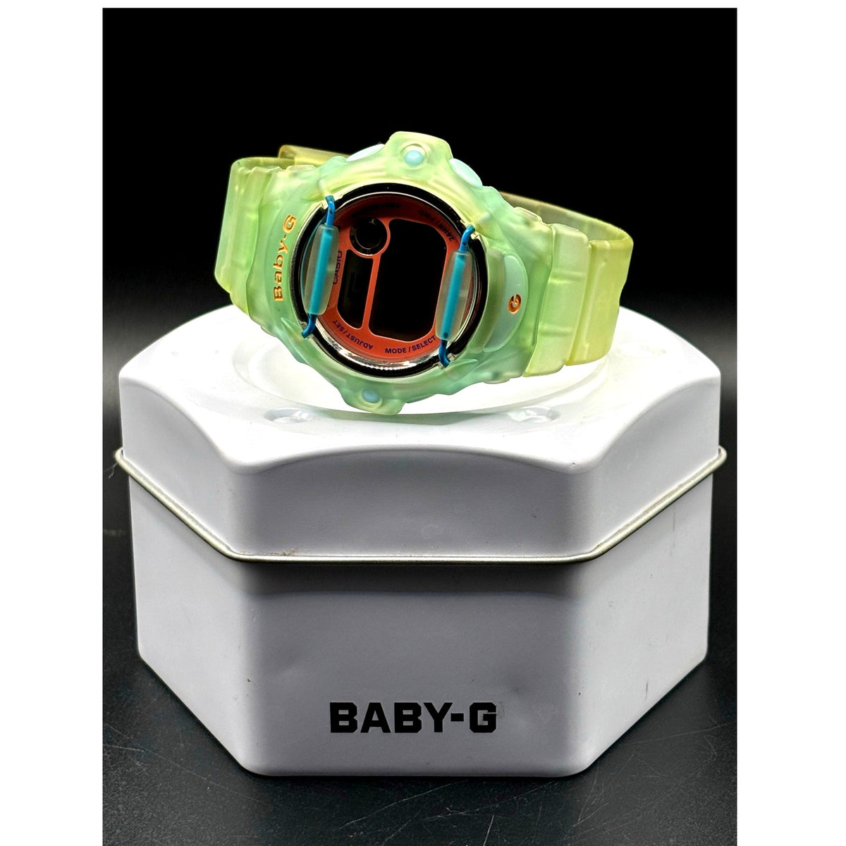 Casio Baby-G BG-169R Lime Green Translucent Digital Data Bank 200M Womens Watch