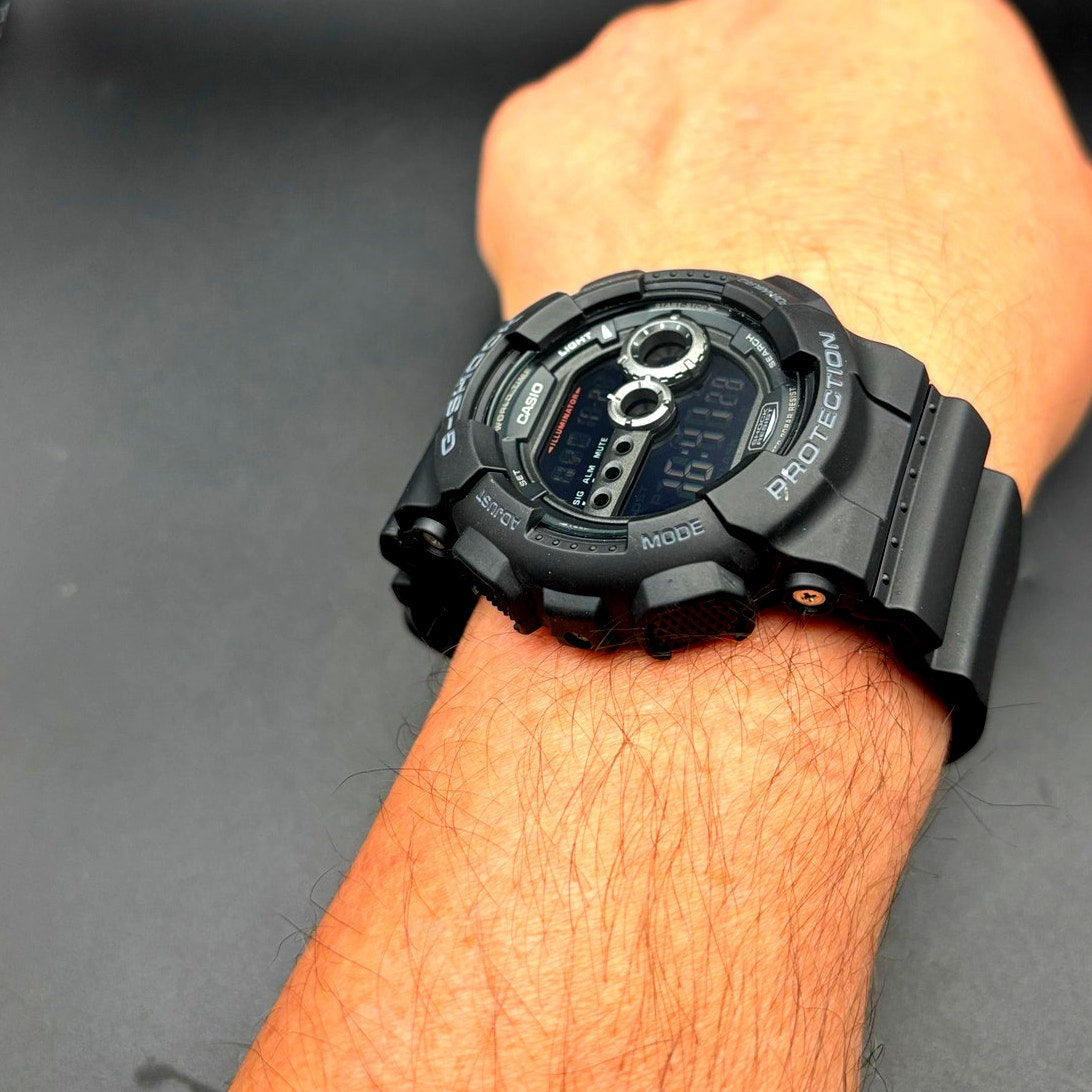 Casio G-Shock GD100-1B Black Digital High Brightness World Time 200M Watch NIBWT