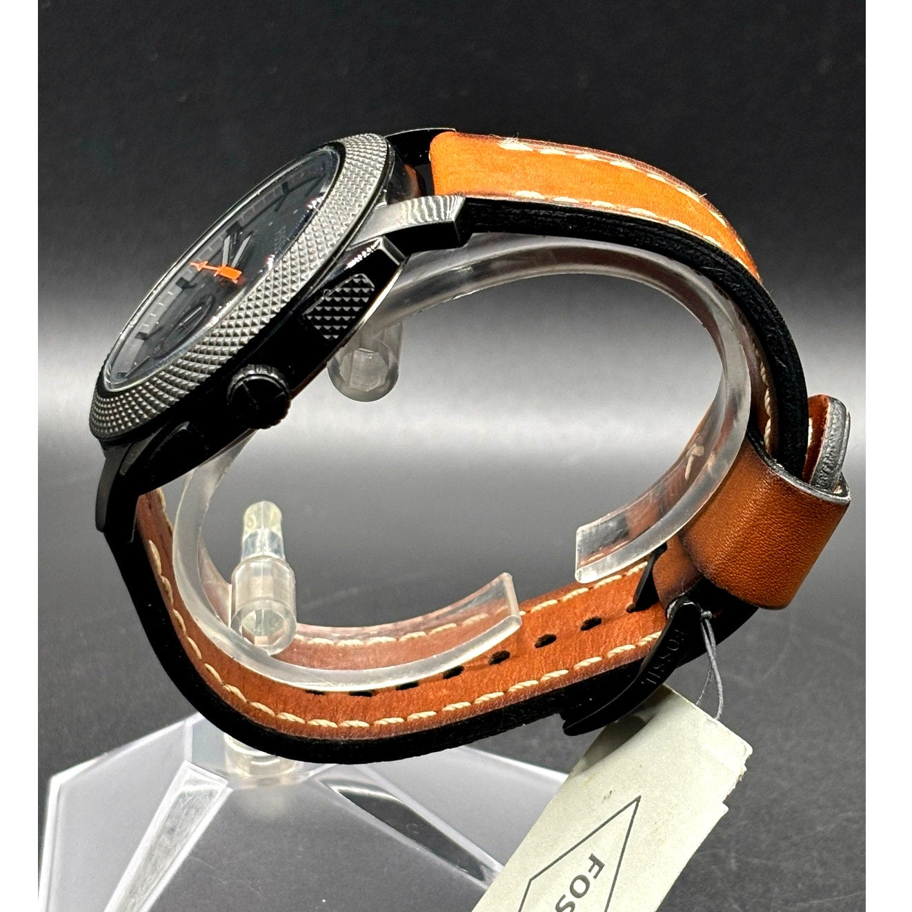 Fossil Machine FS5234 Chronograph Black Brown Leather Men’s Watch 45mm