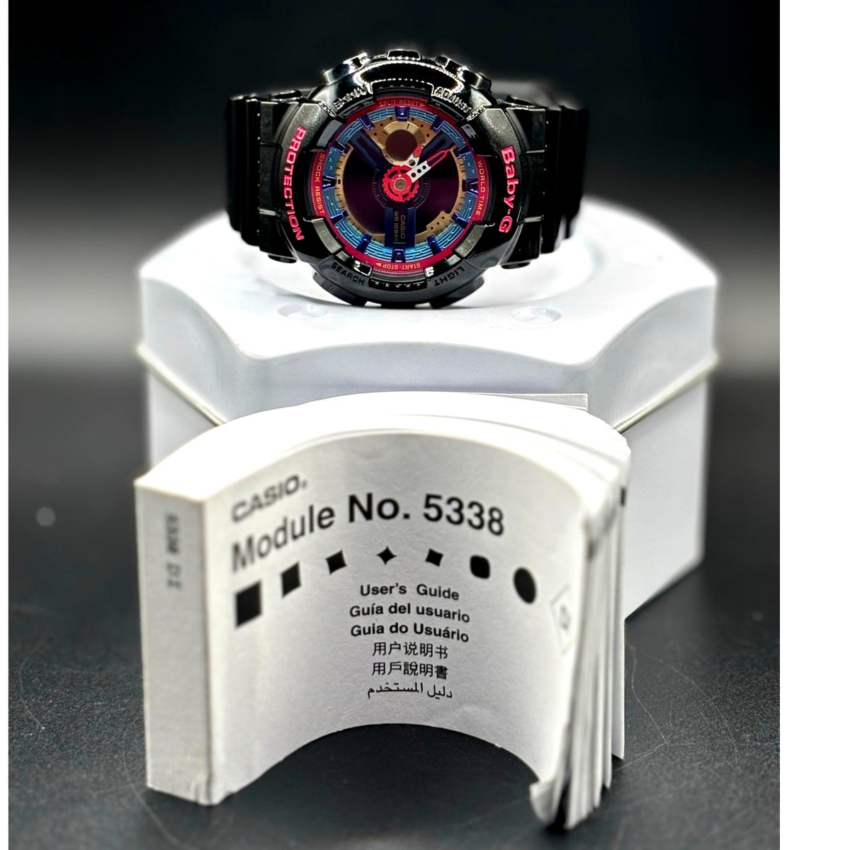 Casio Baby-G BA-112-1A Analog Digital Black Multicolor Watch 100M Discontinued