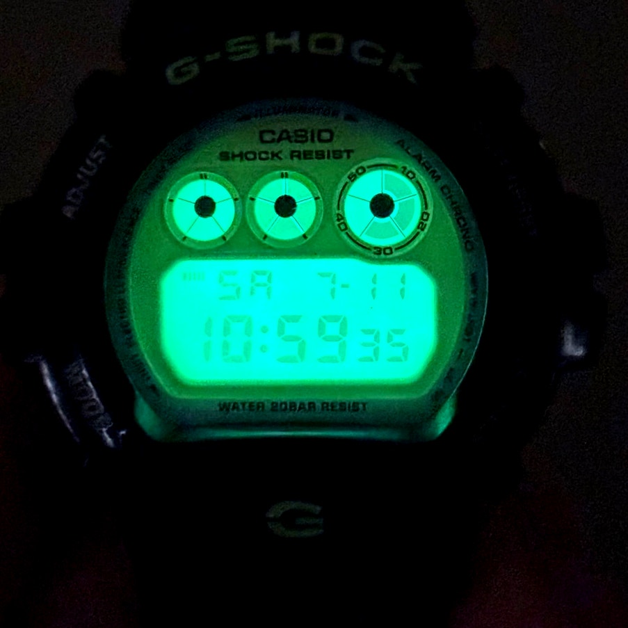 Casio G-Shock DW6900CS-1 Lime Green Glossy Black Digital Men's Watch