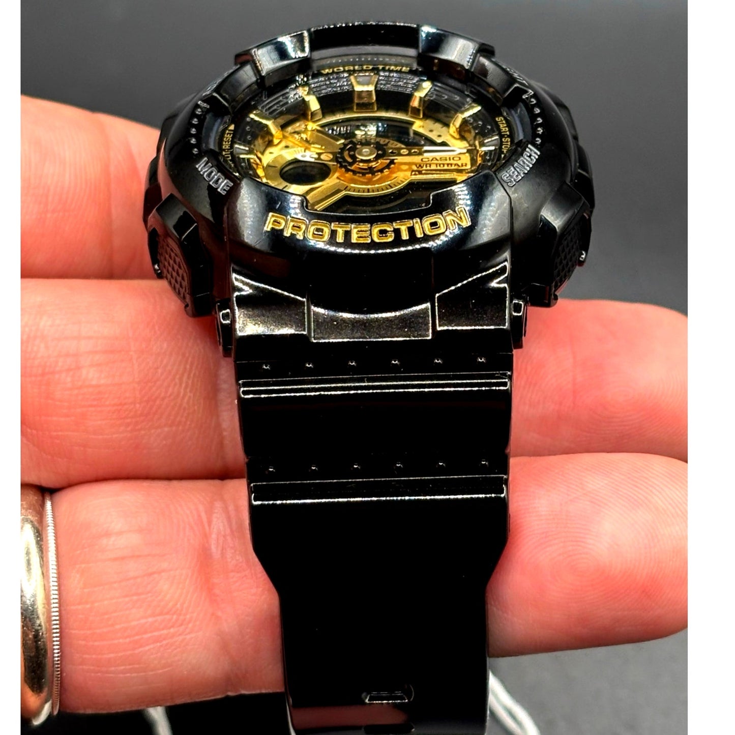 Casio Baby-G BA110-1A Black Metallic Gold Analog Digital Women's Watch NIB