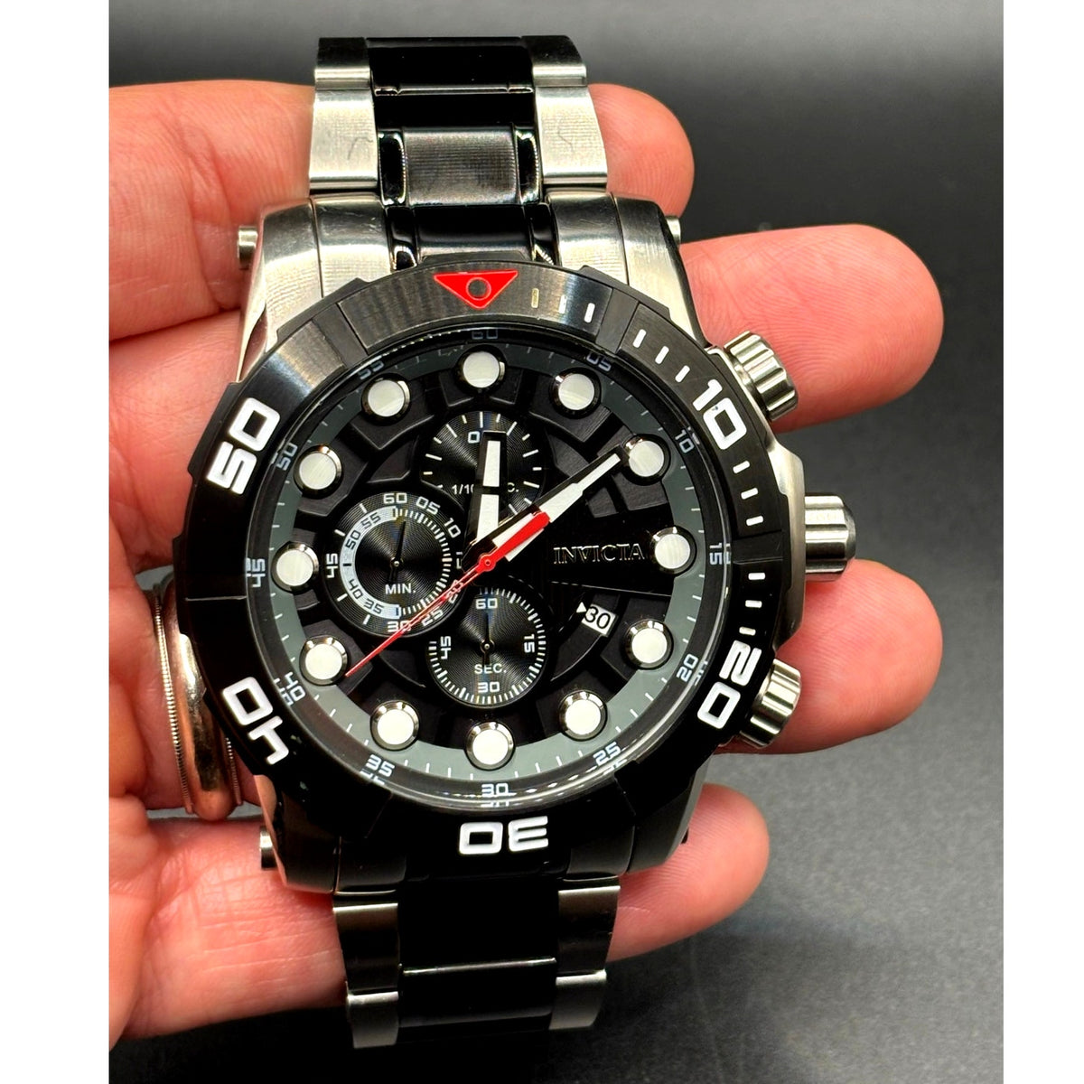 Invicta Sea Hunter 28263 Chronograph Black Steel 54mm Men’s Quartz Watch