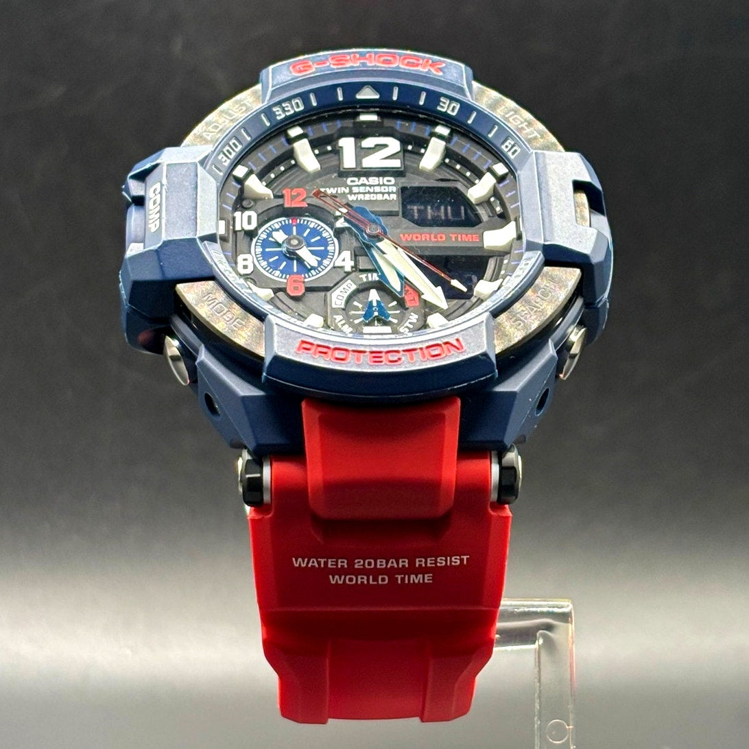 Casio G-Shock Gravitymaster GA-1100-2A Twin Sensor Blue Red Watch