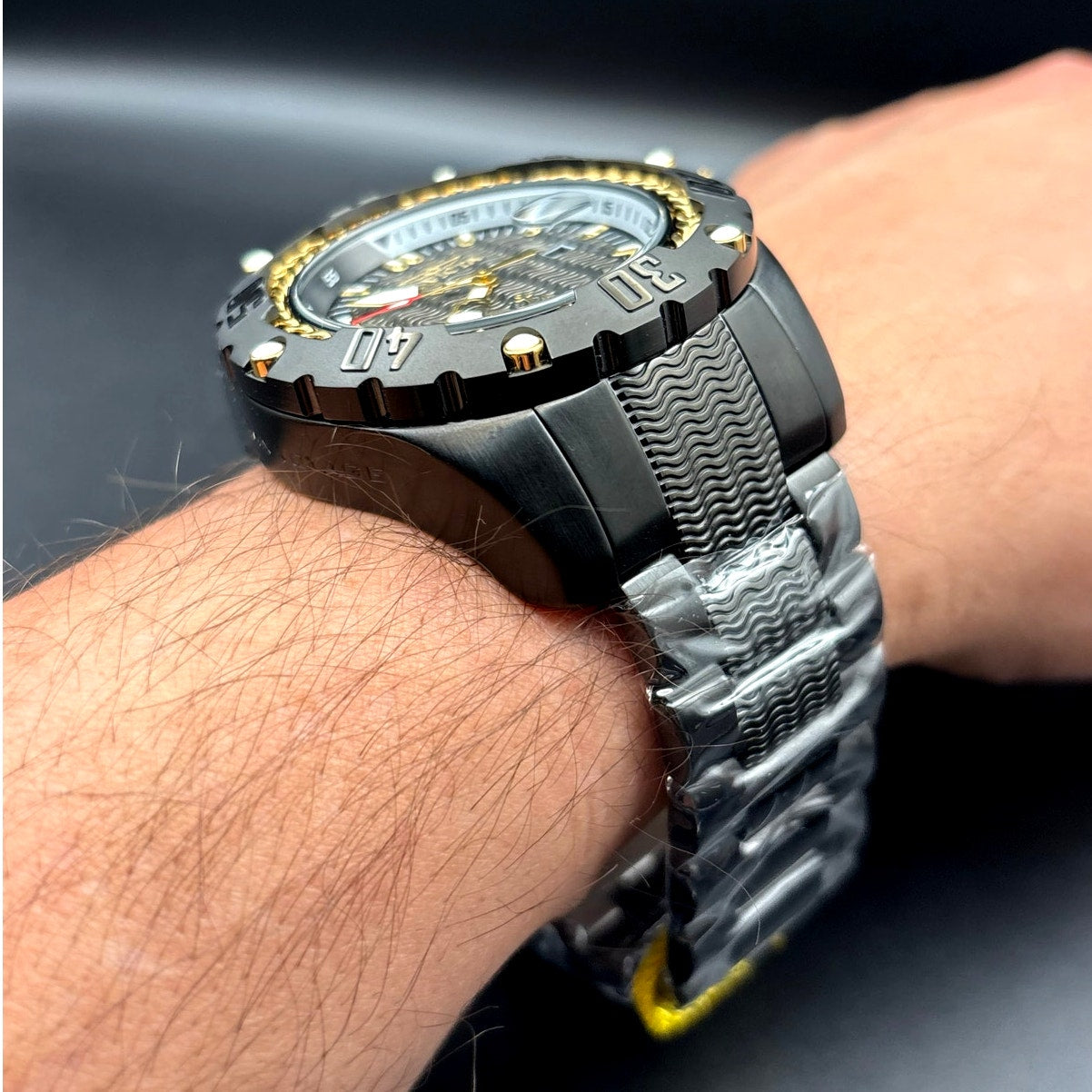 Invicta Ocean Voyage 47743 Black Gold Bezel 52mm Stainless Steel  Men's Watch