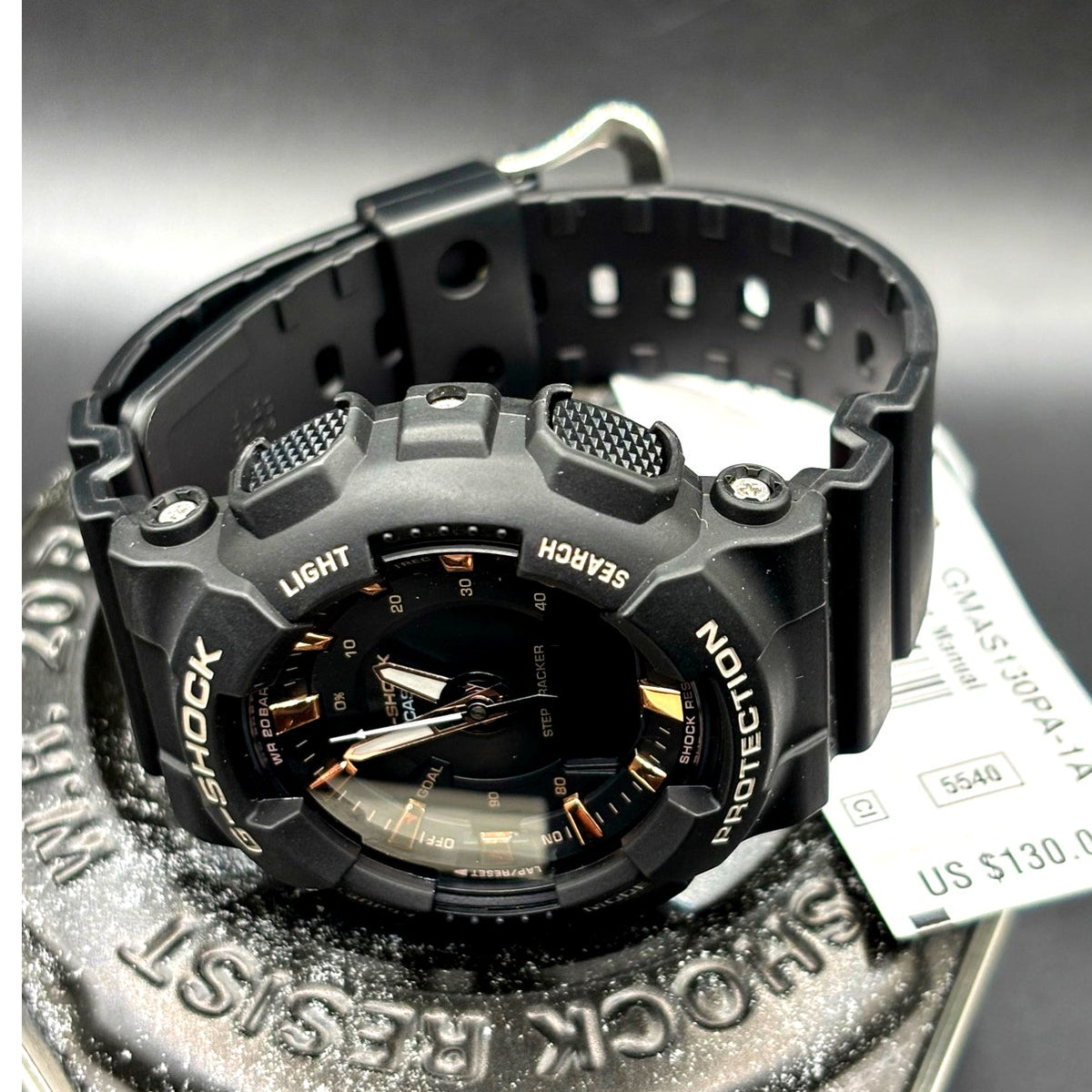Casio G-Shock GMA-S130PA-1A Black Pink Gold Step Tracker NIBWT Discontinued