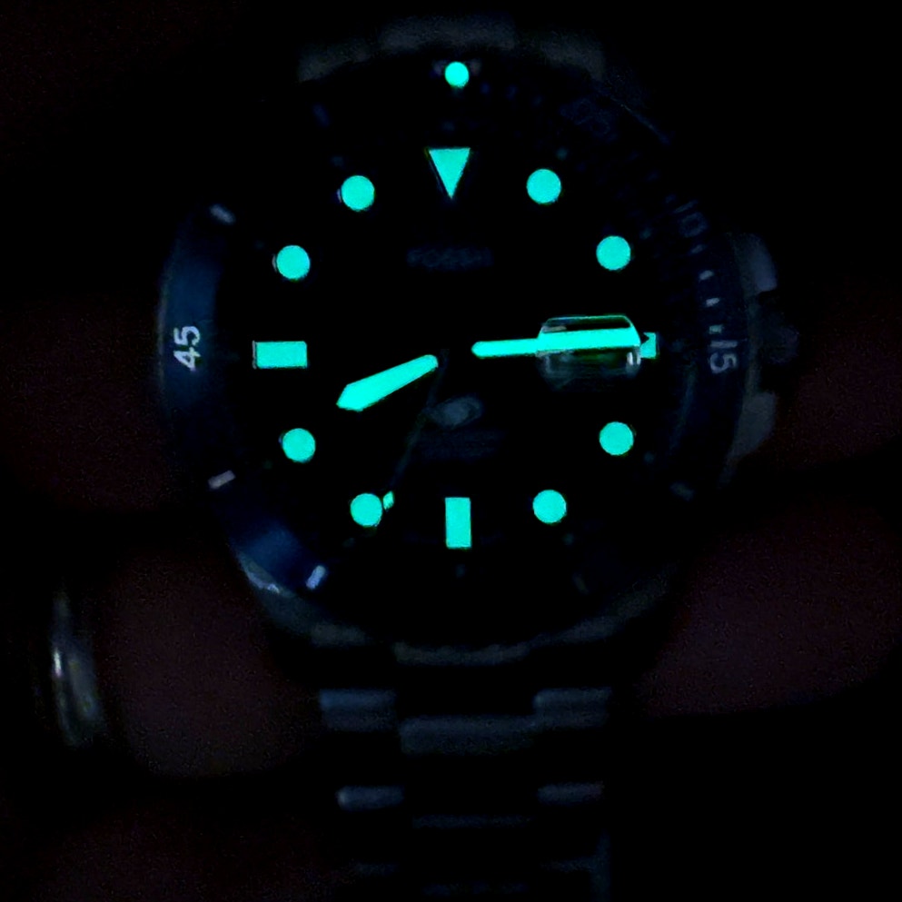 Fossil FS6029 Men’s Blue Dive Three-Hand Date Stainless Steel Watch 42mm NIBWT