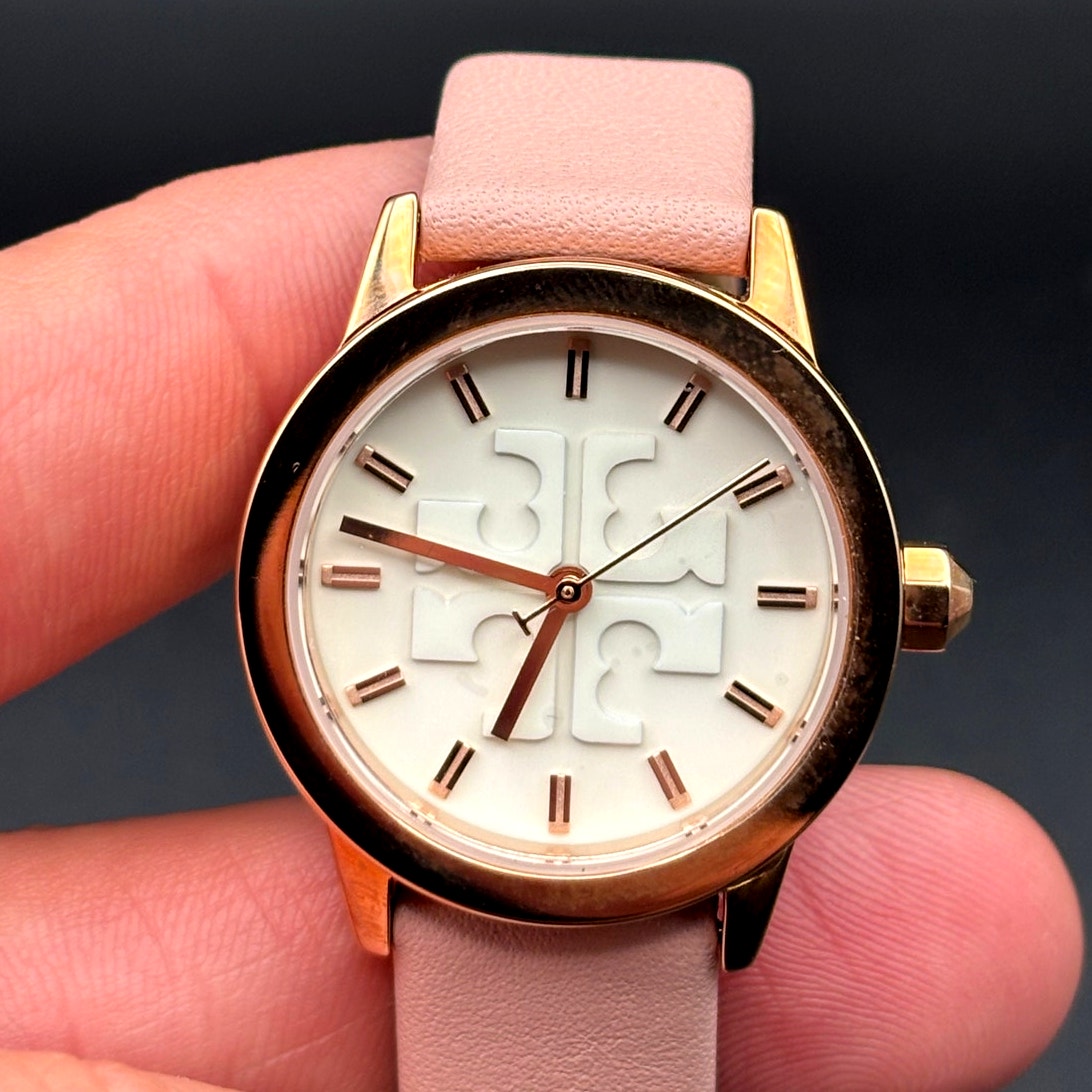 Tory Burch TBW2006 Women’s Gigi Pink Rose Gold Leather Quartz Watch NIBWT