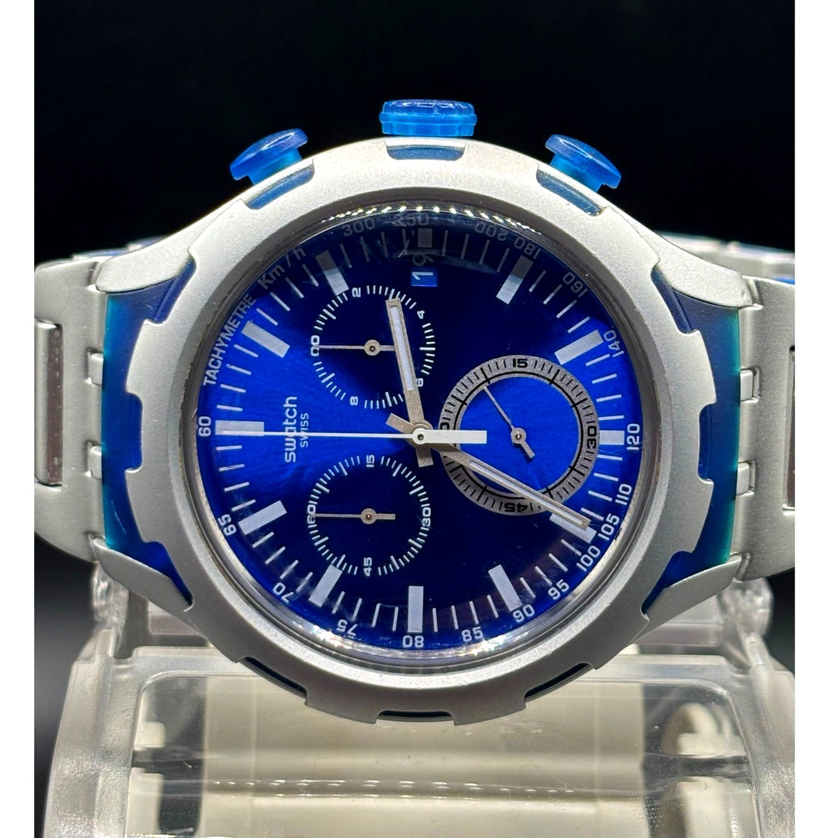 Swatch Irony X-Lite Endless Energy YYS4001AG 45mm Swiss Made Blue Chronograph