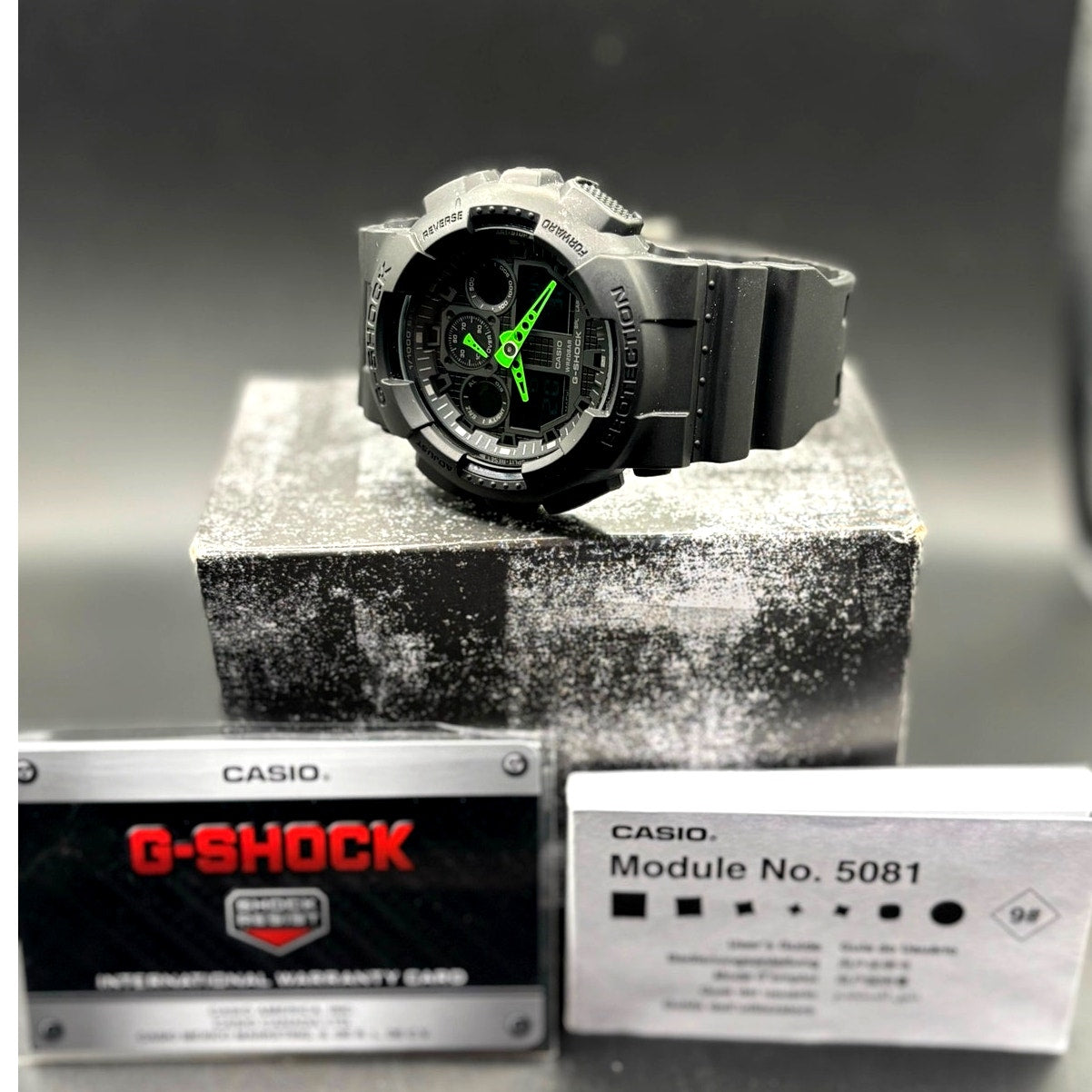 Casio G-Shock GA-100C-1A3 Black Green Analog Digital 200M 51mm Men's Watch NIB