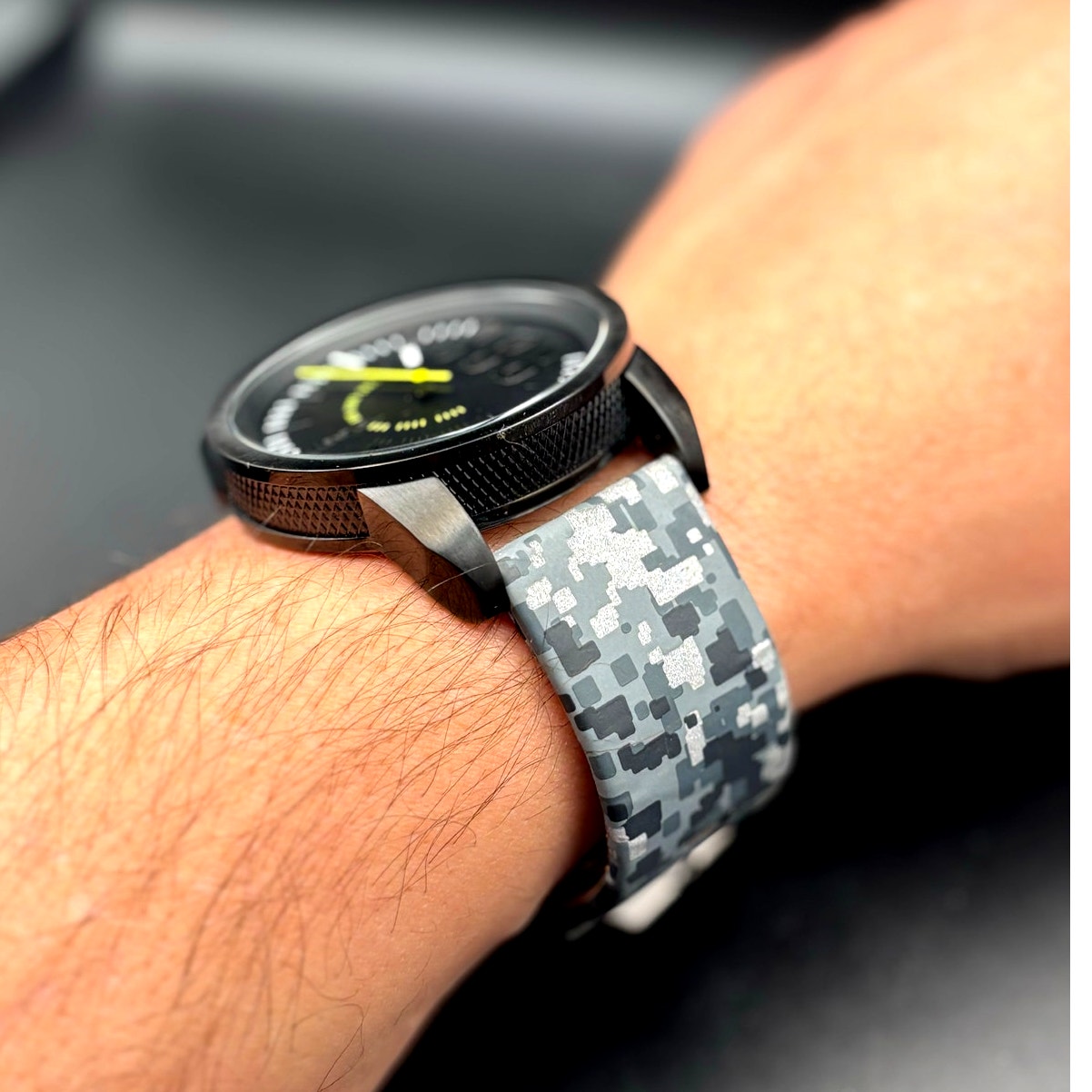 Diesel Double Down DZ1664 Mens Watch Camo Leather Strap Black Dial 46mm NIBWT