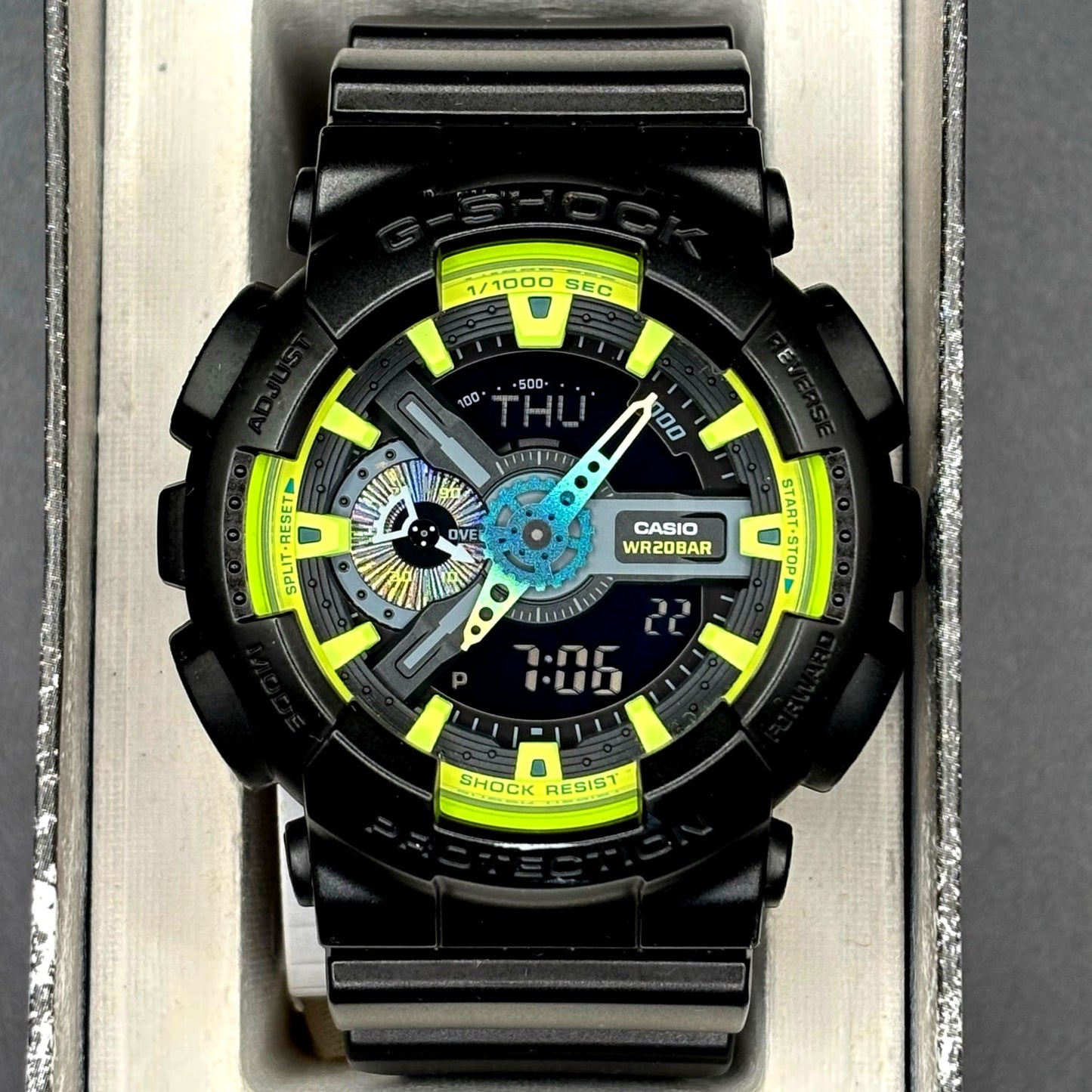 Casio G-Shock GA-110LY-1A Sporty Illumi Lime Black Analog Digital Men's Watch