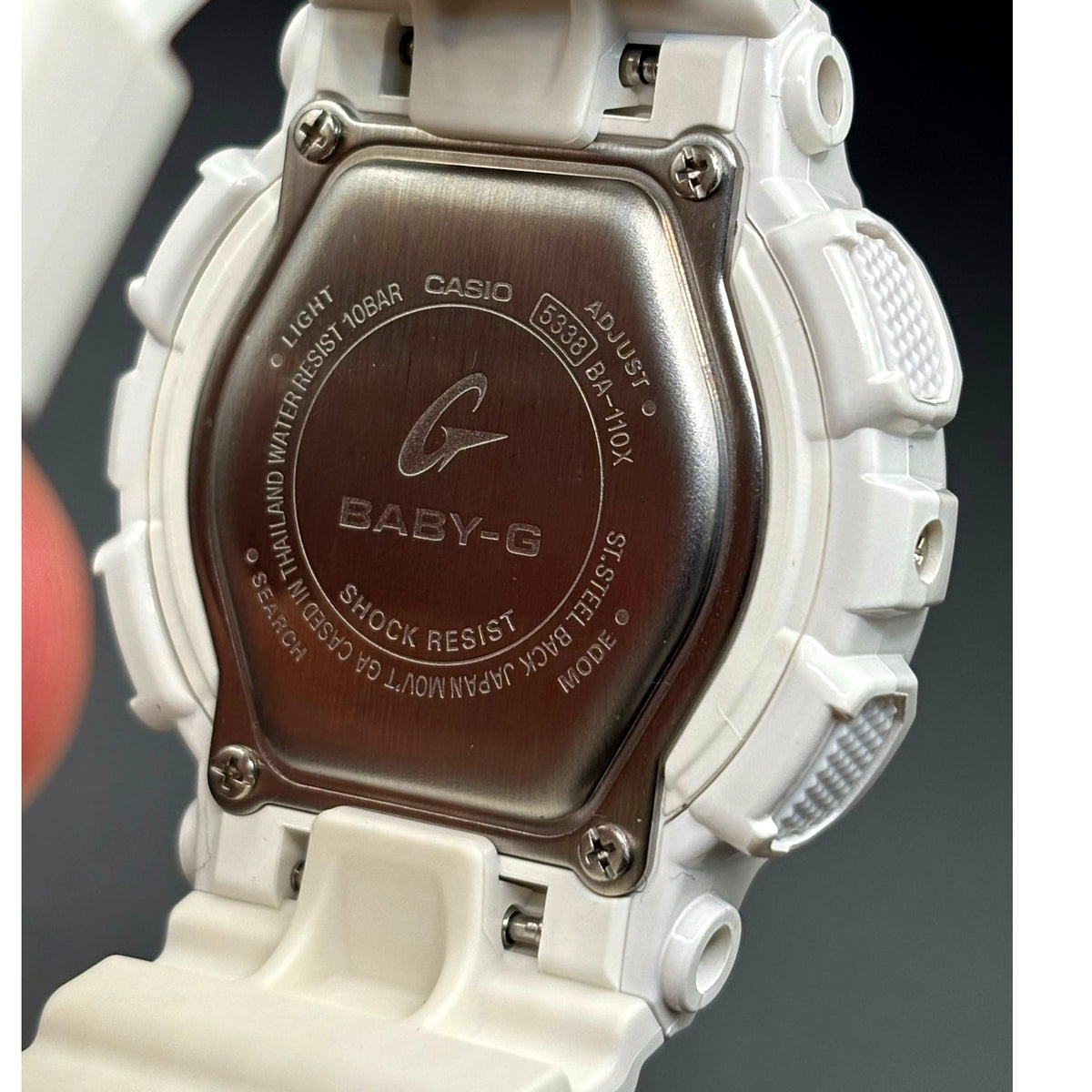 Casio Baby-G BA-110-7A1 White Rose Gold Analog Digital Women's Watch 100M NIBWT