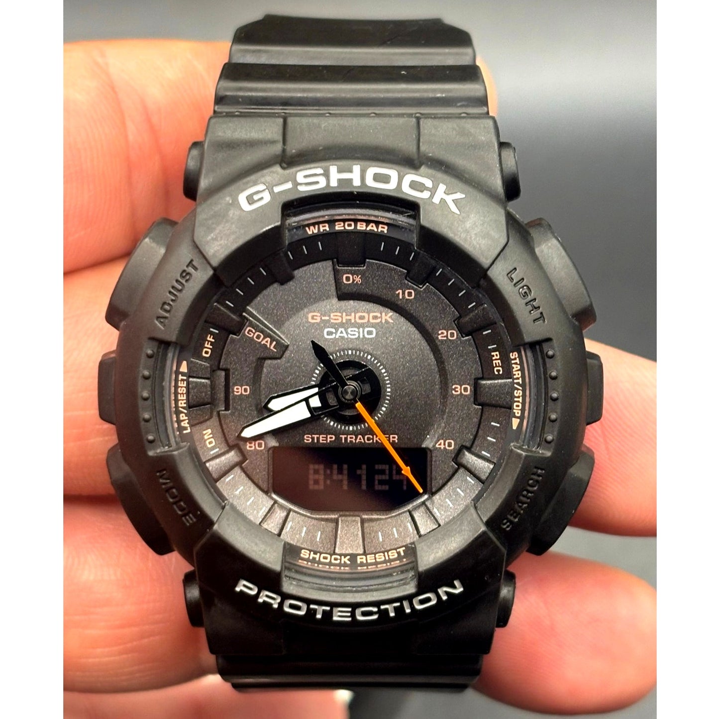 Casio G-Shock GMAS130VC-1A Unisex Black Analog Digital Step Tracker Watch NIBWT